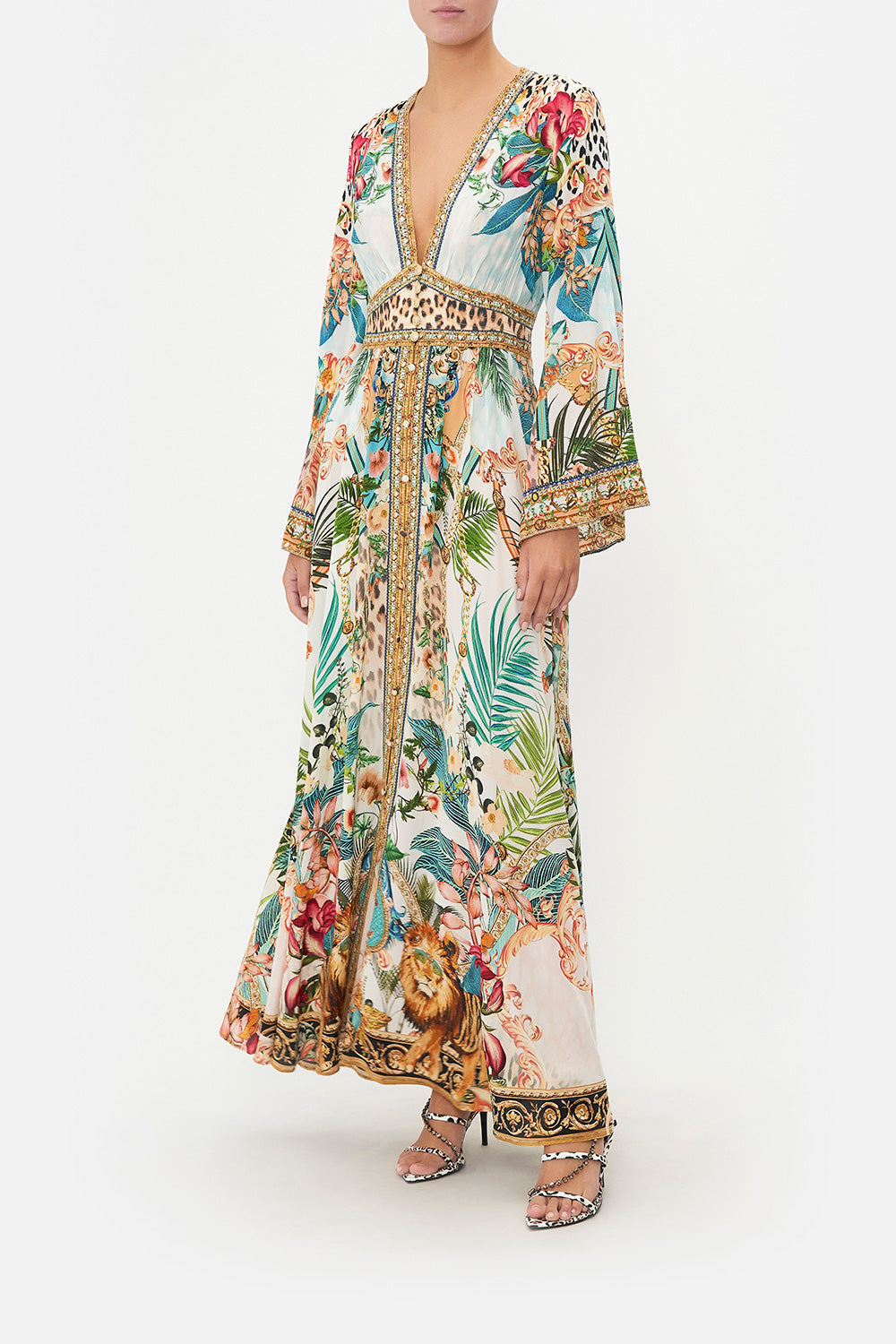 KIMONO SLEEVE DRESS WITH SHIRRING DETAIL ROYALTY LOYALTY