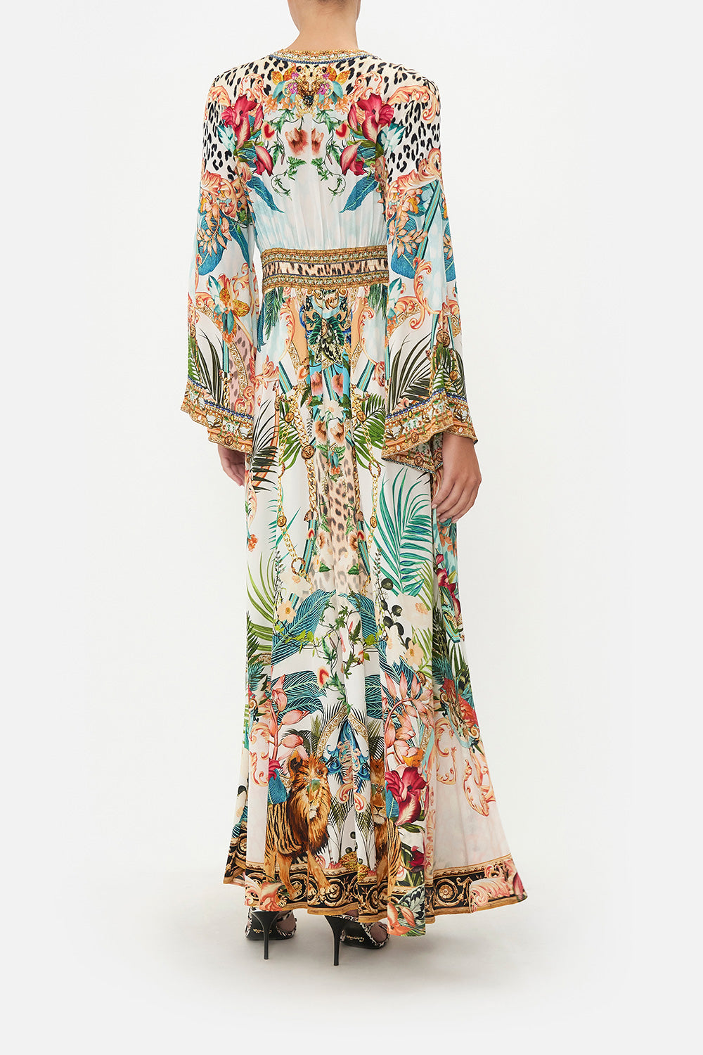 KIMONO SLEEVE DRESS WITH SHIRRING DETAIL ROYALTY LOYALTY