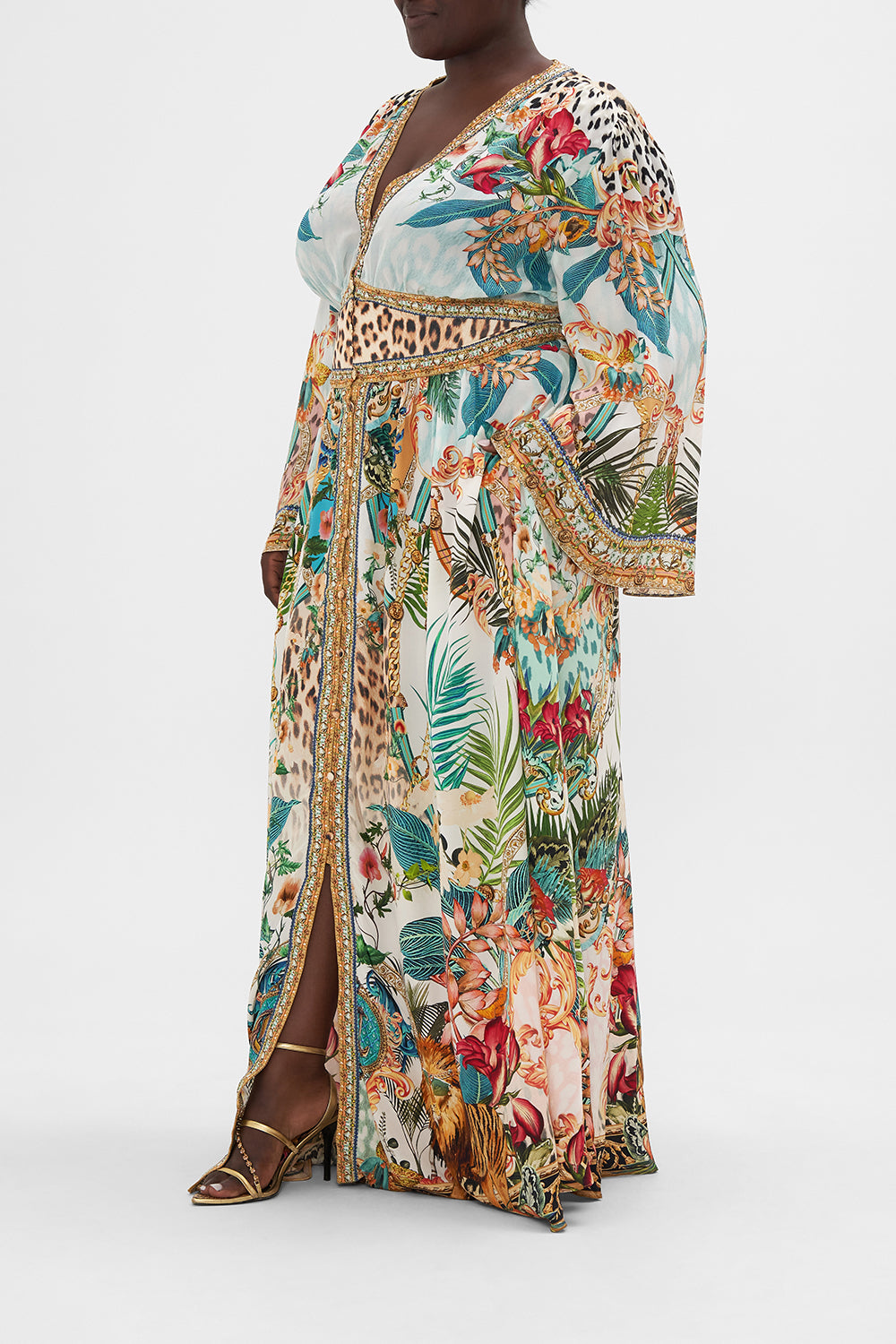 KIMONO SLEEVE DRESS WITH SHIRRING DETAIL ROYALTY LOYALTY