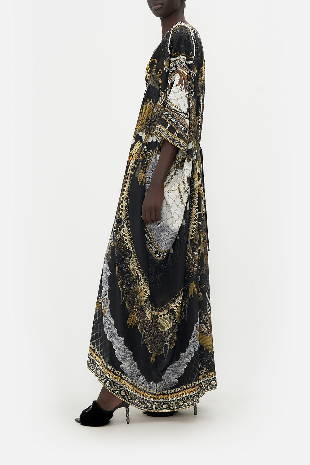 SPLIT SLEEVE KAFTAN WITH HARDWARE RAVIN RAVEN