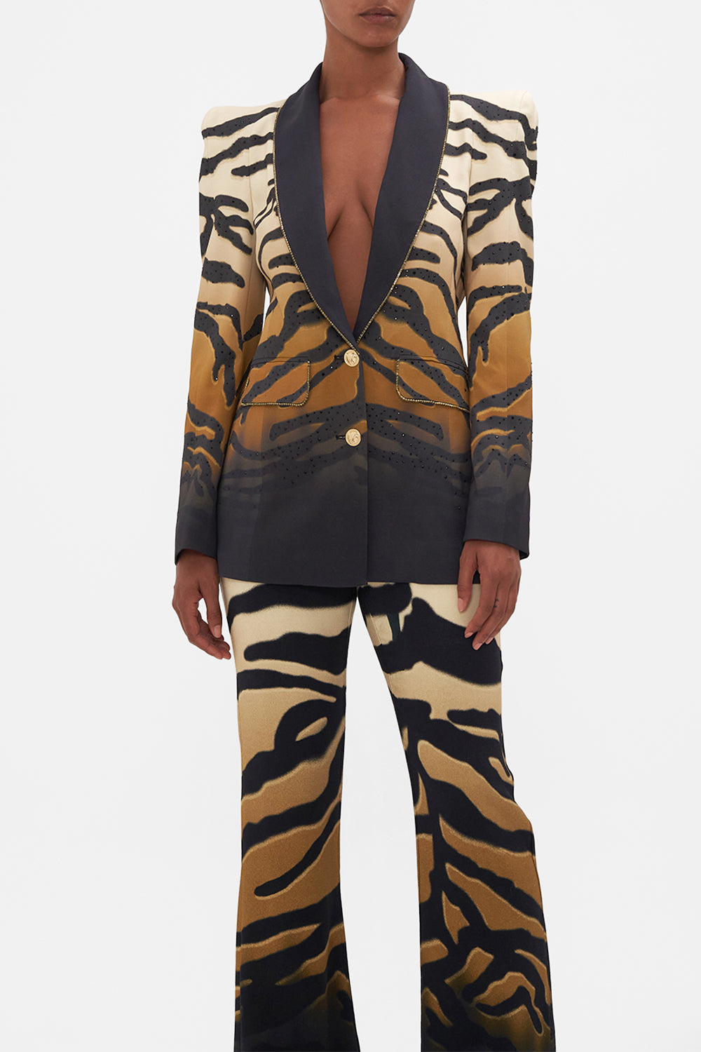 PEAKED SHOULDER BLAZER TAME MY TIGER