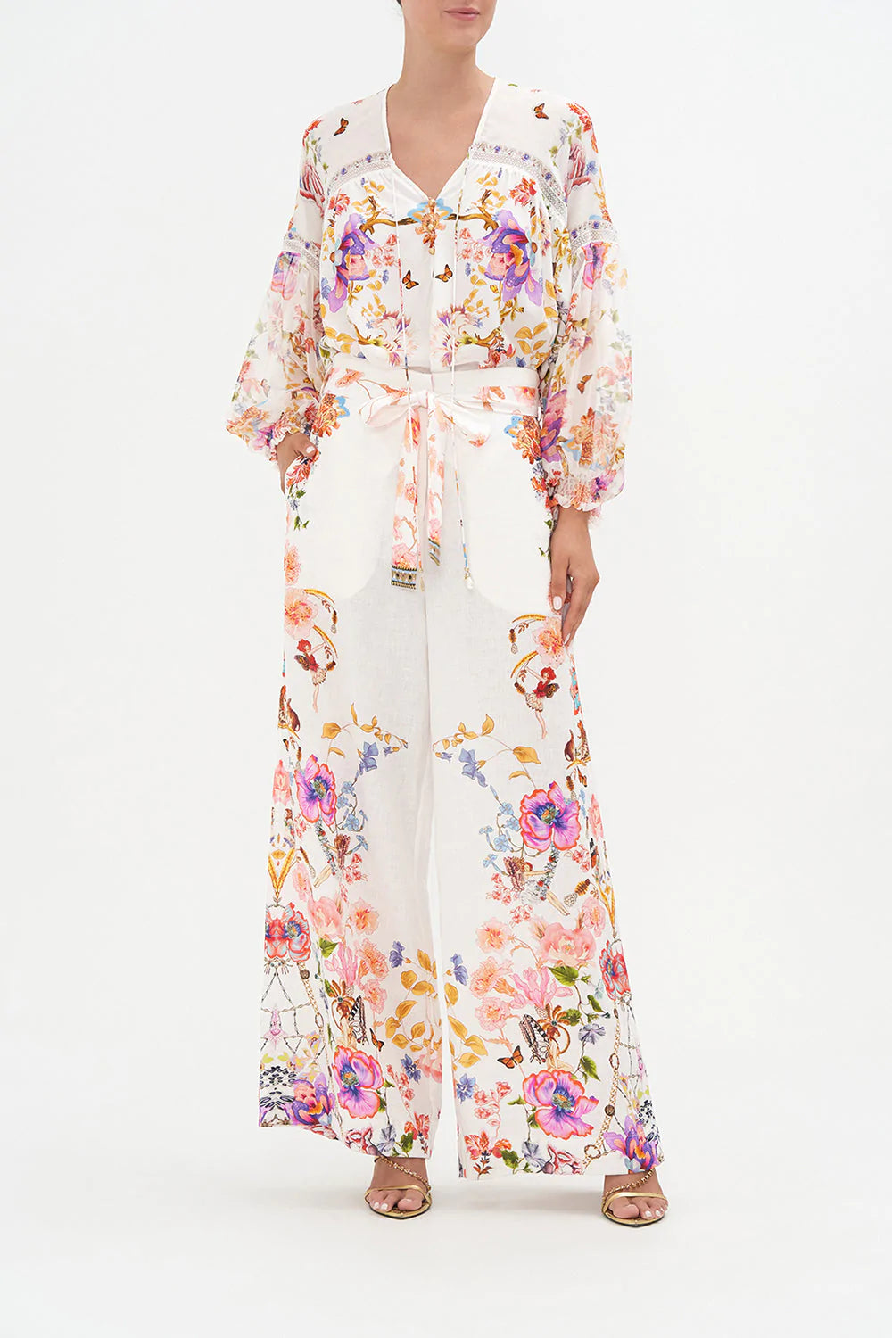 PAPERBAG WAIST WIDE LEG PANT SPIDER GIRL