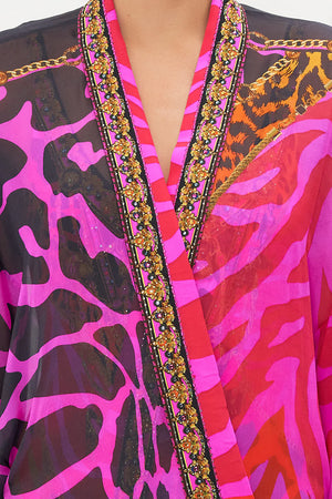 MID LENGTH KIMONO LAYER WITH COLLAR ALWAYS CHANGE YOUR SPOTS