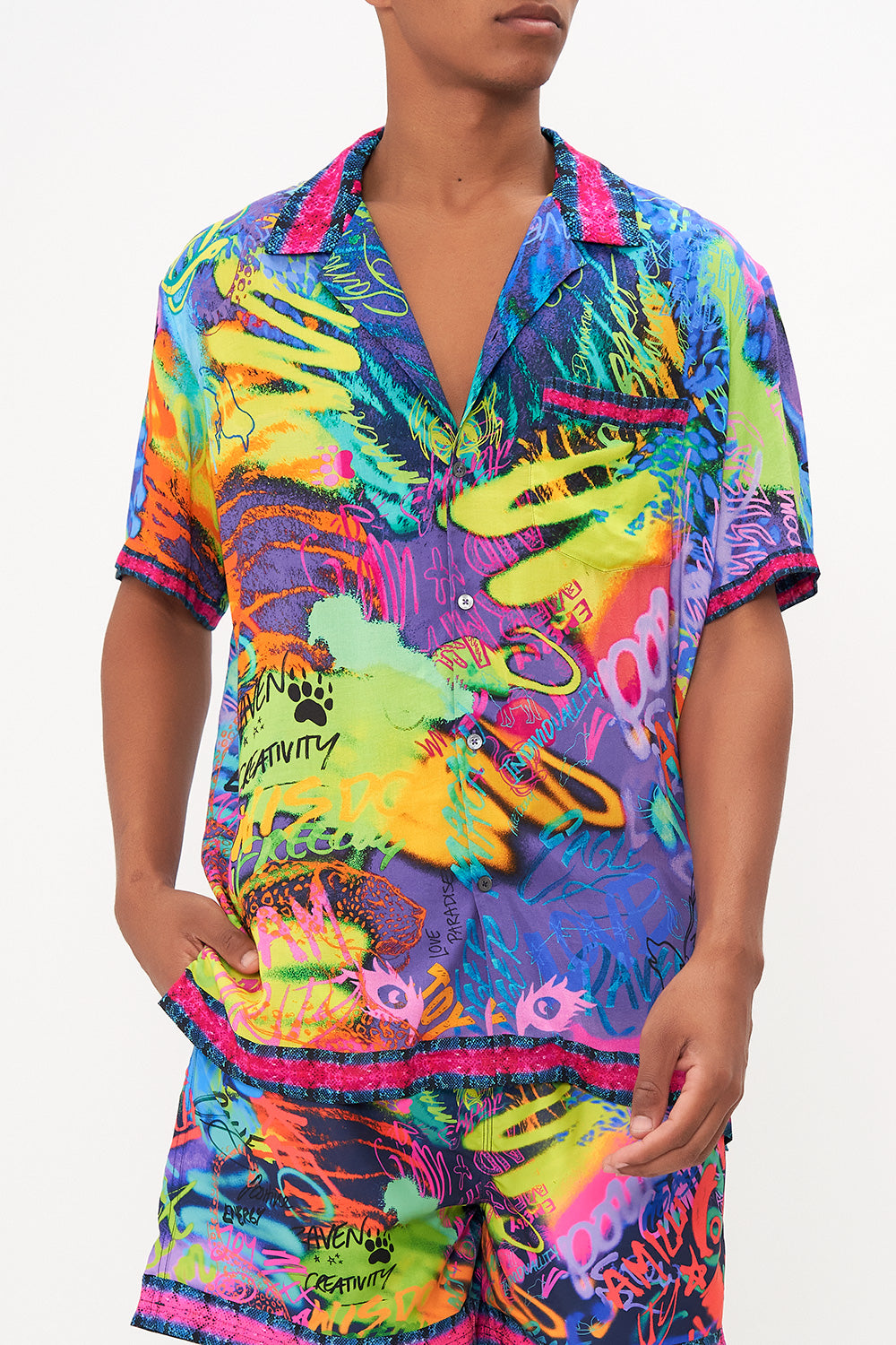 SHORT SLEEVE CAMP COLLARED SHIRT MOTHER EARTHS ARMY