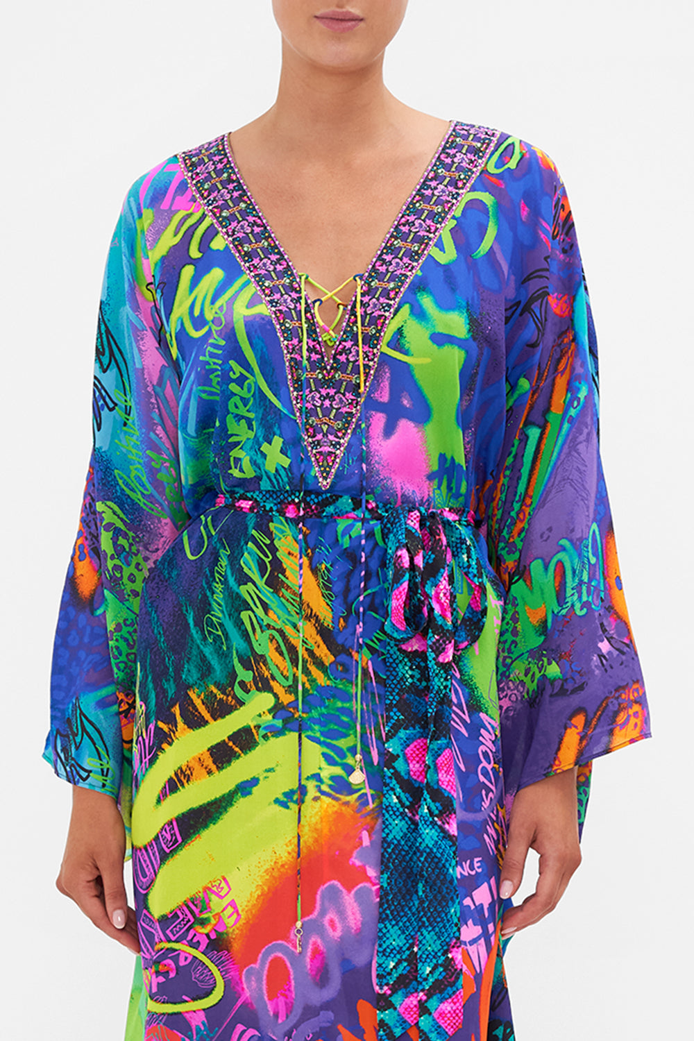 SPLIT HEM LACE UP KAFTAN MOTHER EARTHS ARMY