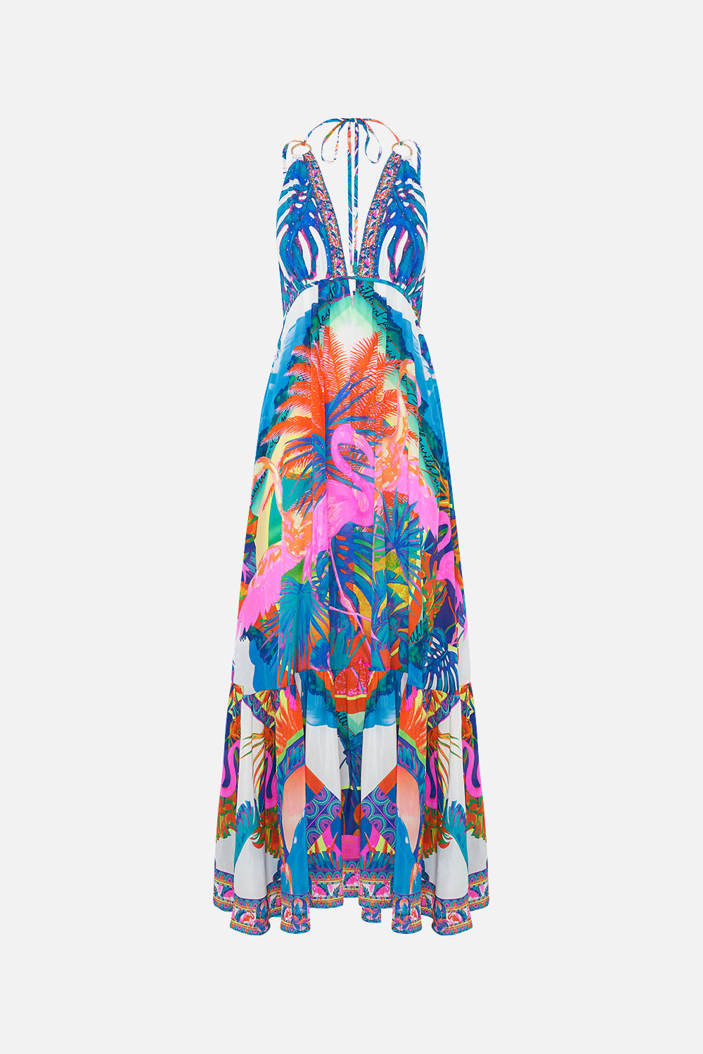 TIERED DRESS WITH HARDWARE FLAMENCO FLAMINGO