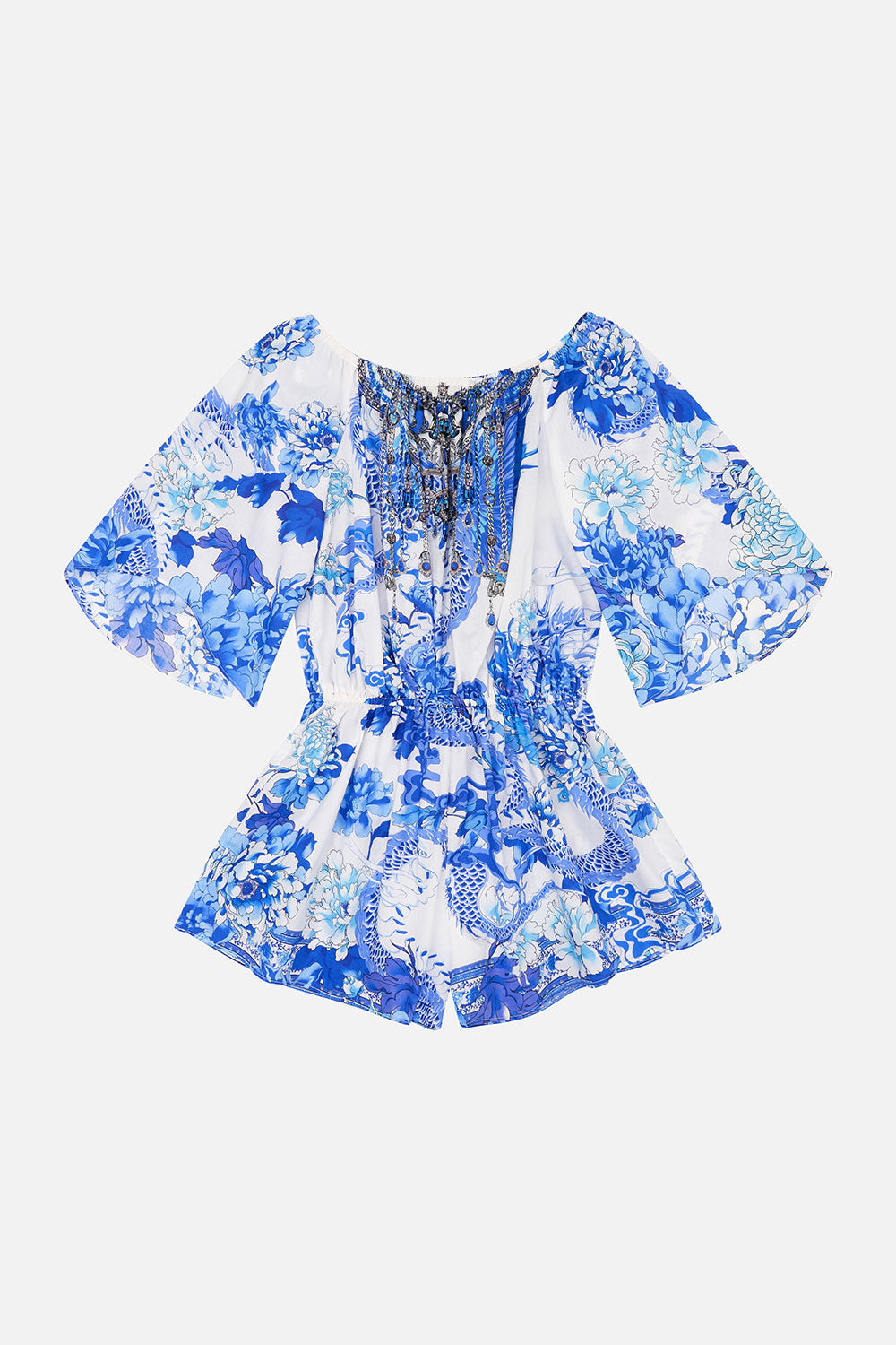 KIDS 3/4 FLARE SLEEVE PLAYSUIT 4-10 HEART OF A DRAGON