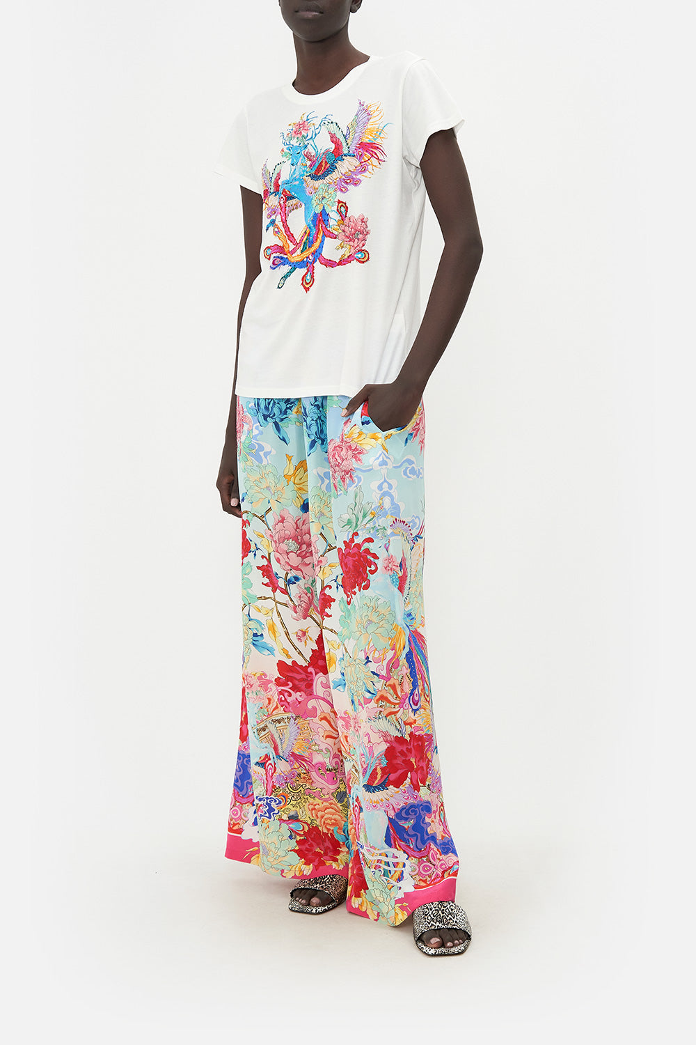 SLIM FIT  ROUND NECK T-SHIRT GO STAG