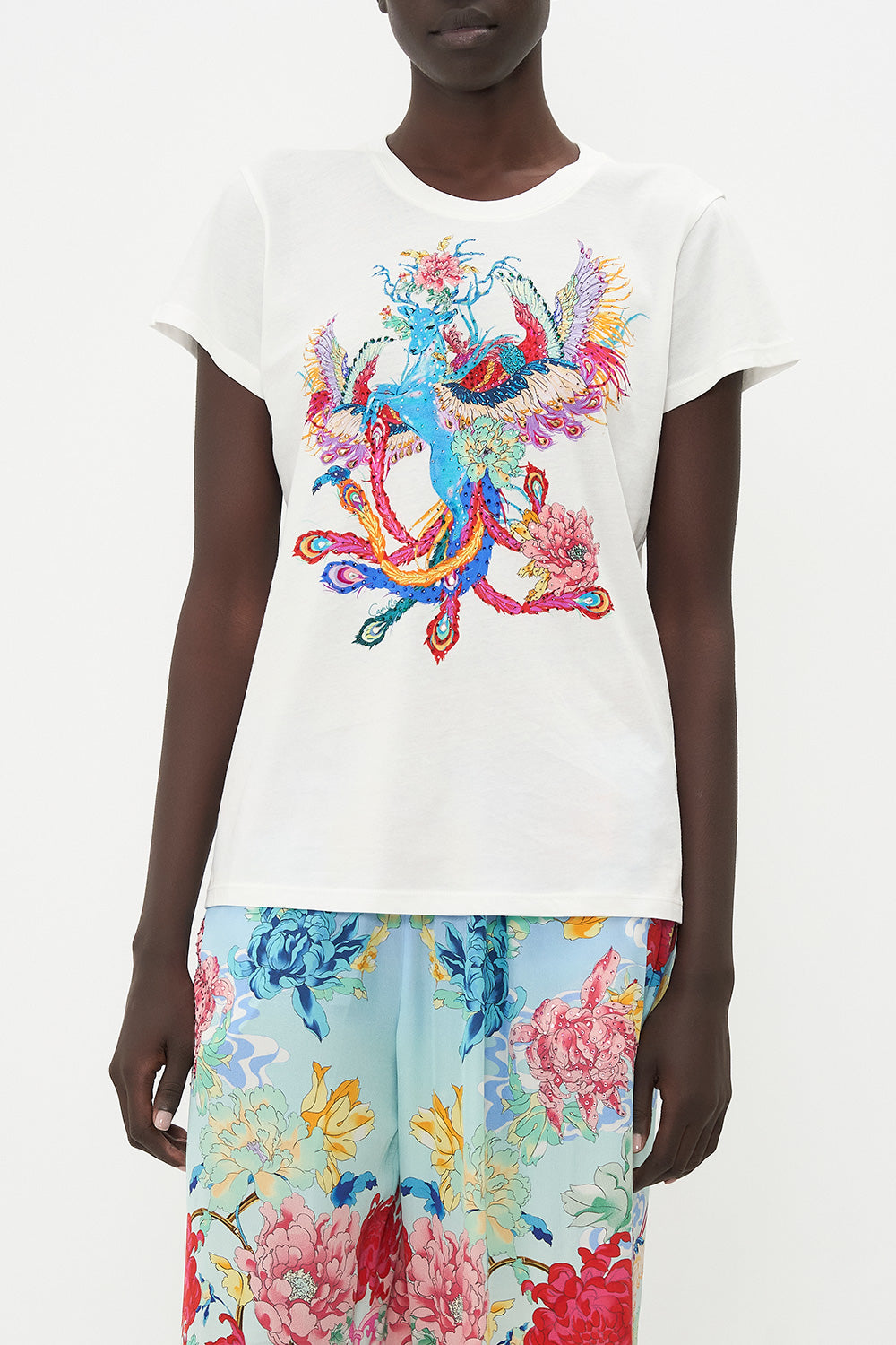 SLIM FIT  ROUND NECK T-SHIRT GO STAG