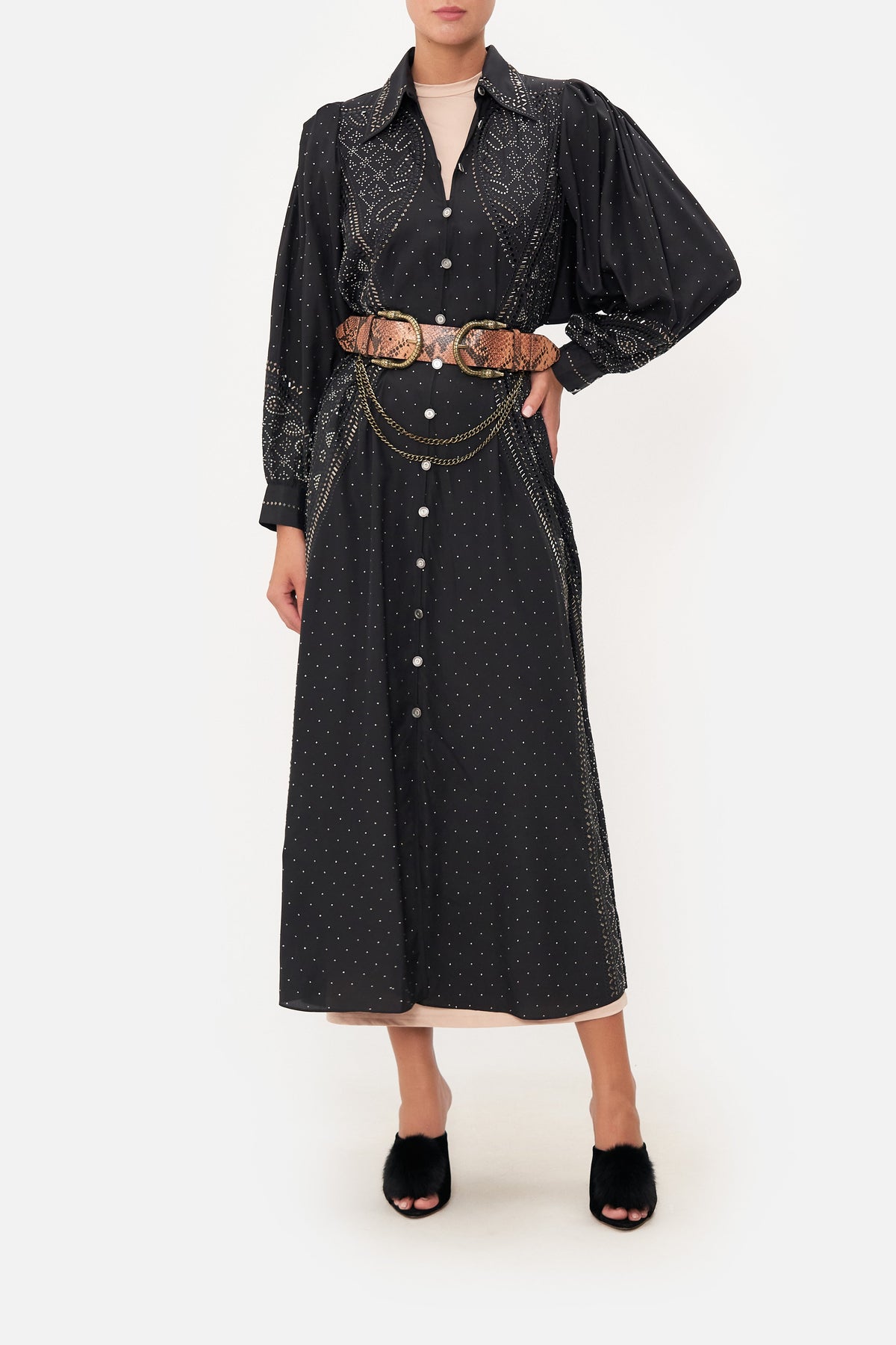 CURVED COLLAR SHIRT DRESS LUXE ESPIRITU