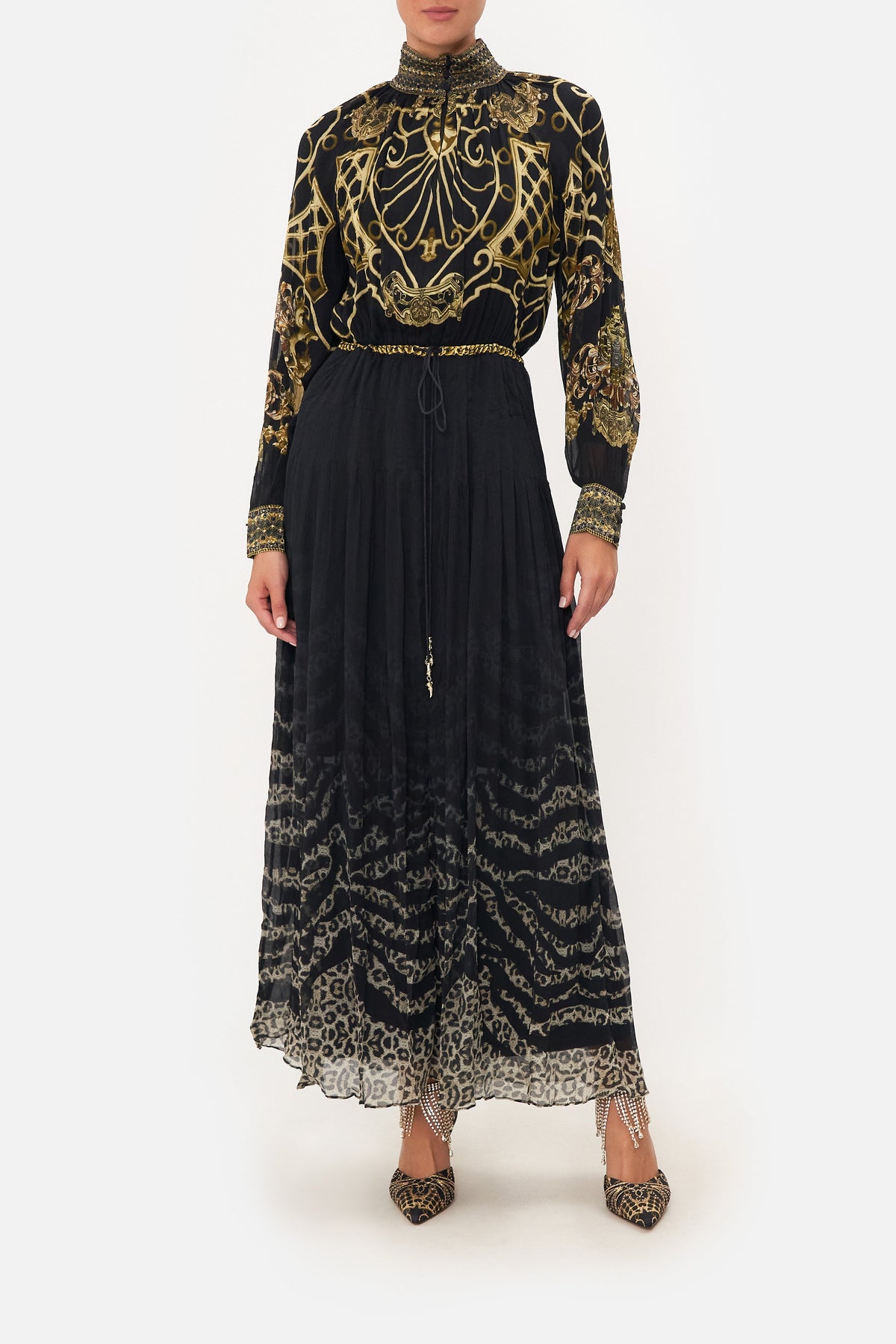 LONG SLEEVE DRESS WITH COLLAR SHADOWS OF ARMADA