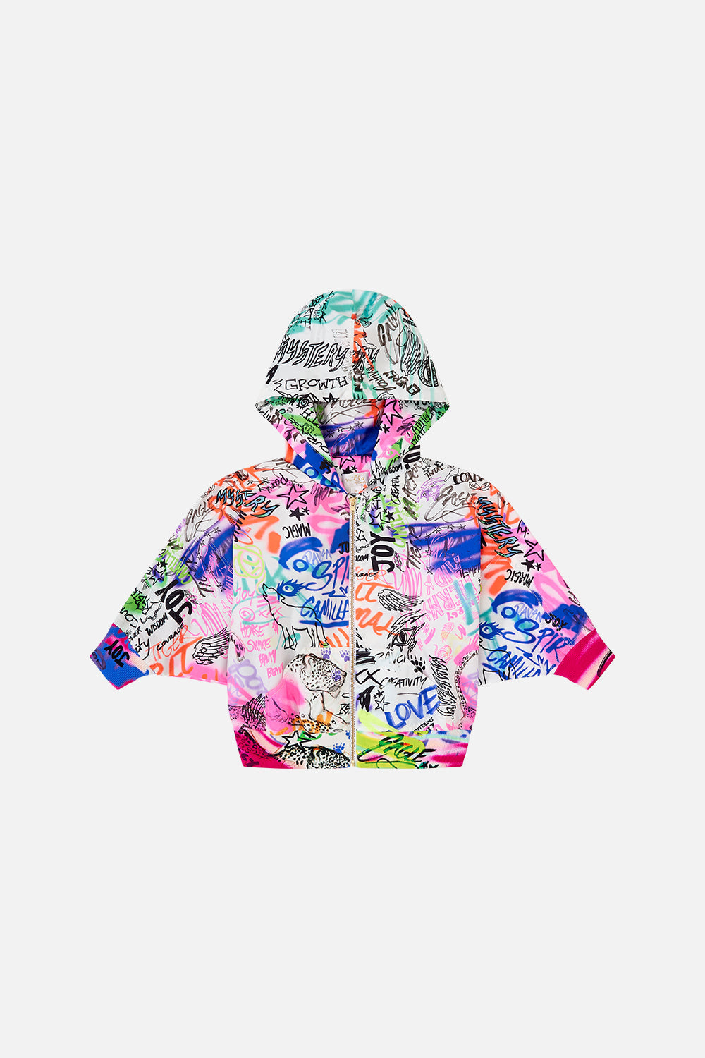 KIDS JERSEY BATWING JACKET 4-10 GRAFFITI THE WORLD