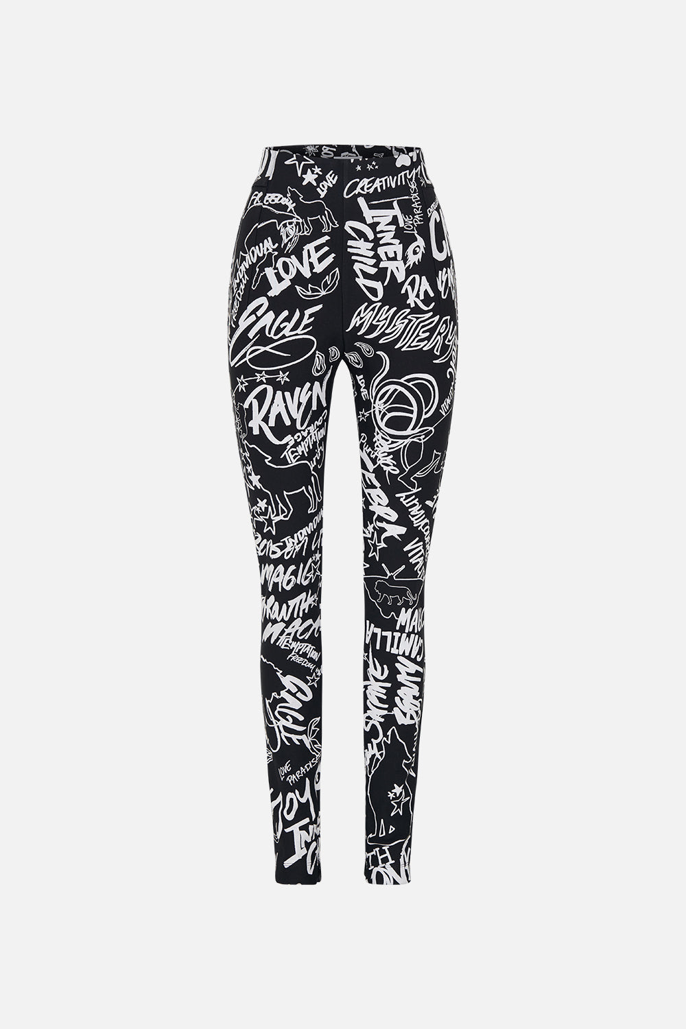 HIGH WAISTED PONTE PANT SPIRIT SCRIBBLE