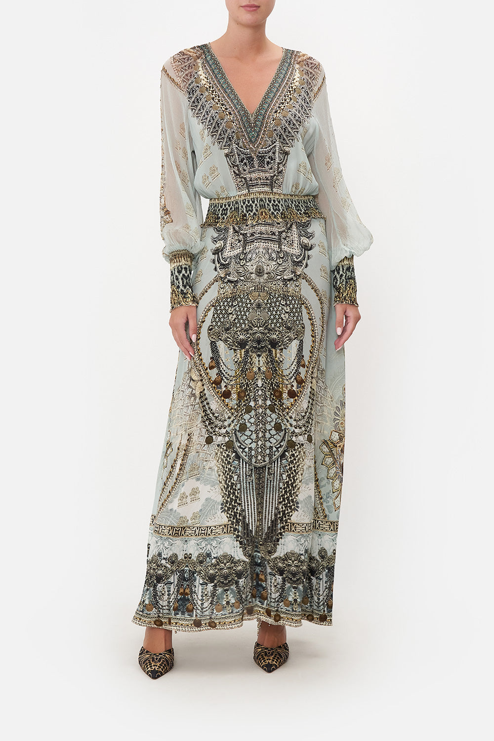 DRESS WITH SHIRRED WAIST AND CUFF FREE ESPIRITU