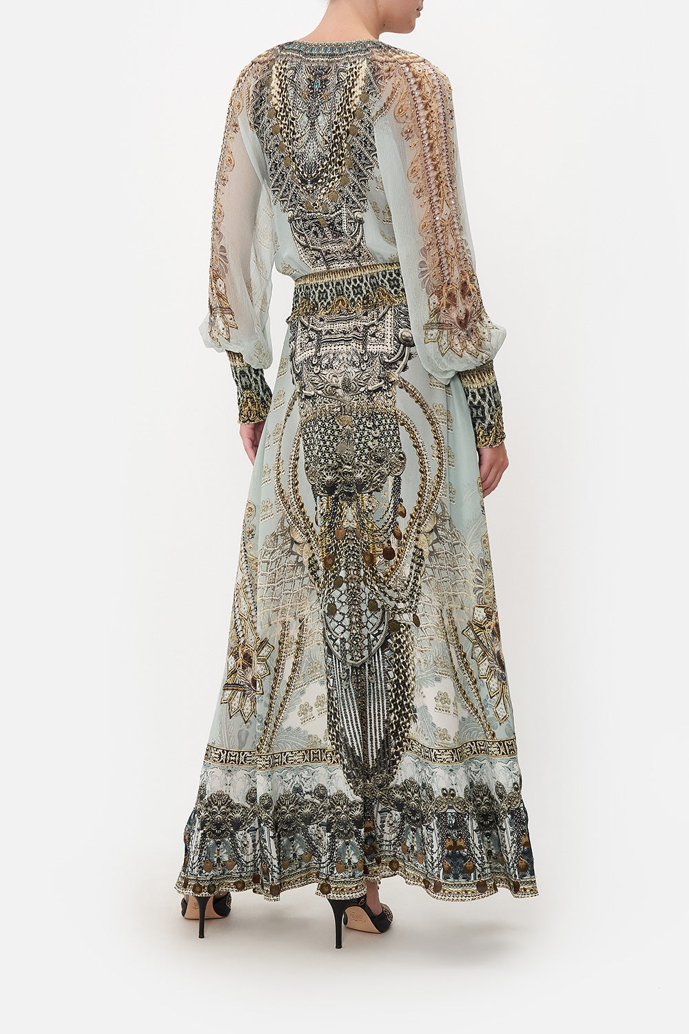 DRESS WITH SHIRRED WAIST AND CUFF FREE ESPIRITU