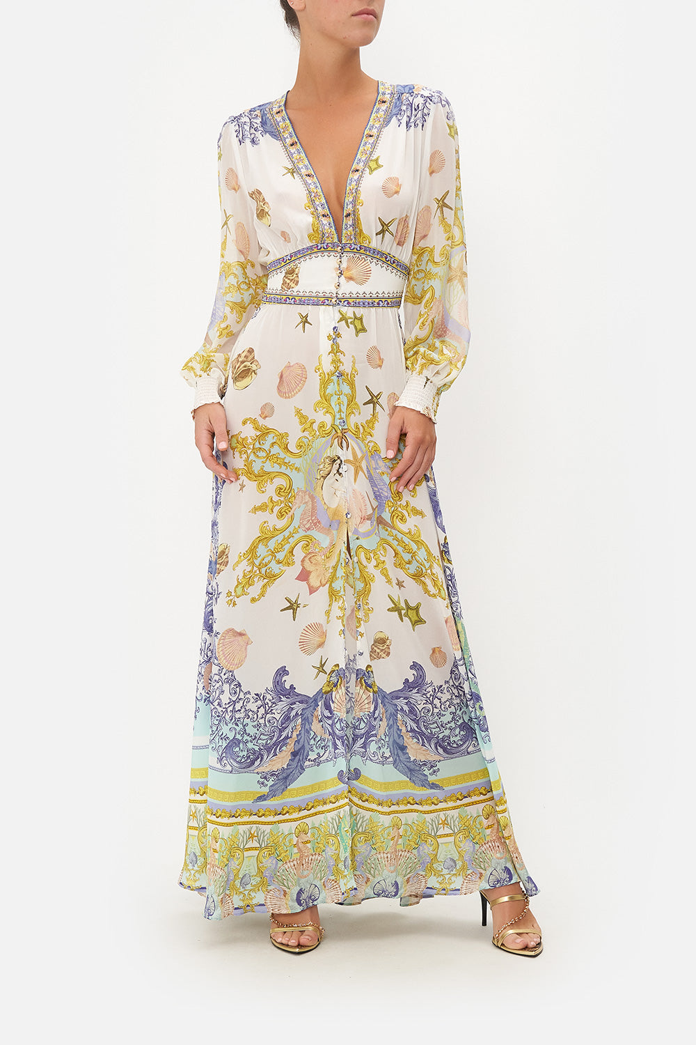 BUTTON DRESS WITH SHAPED WAISTBAND STAR OF THE SEA