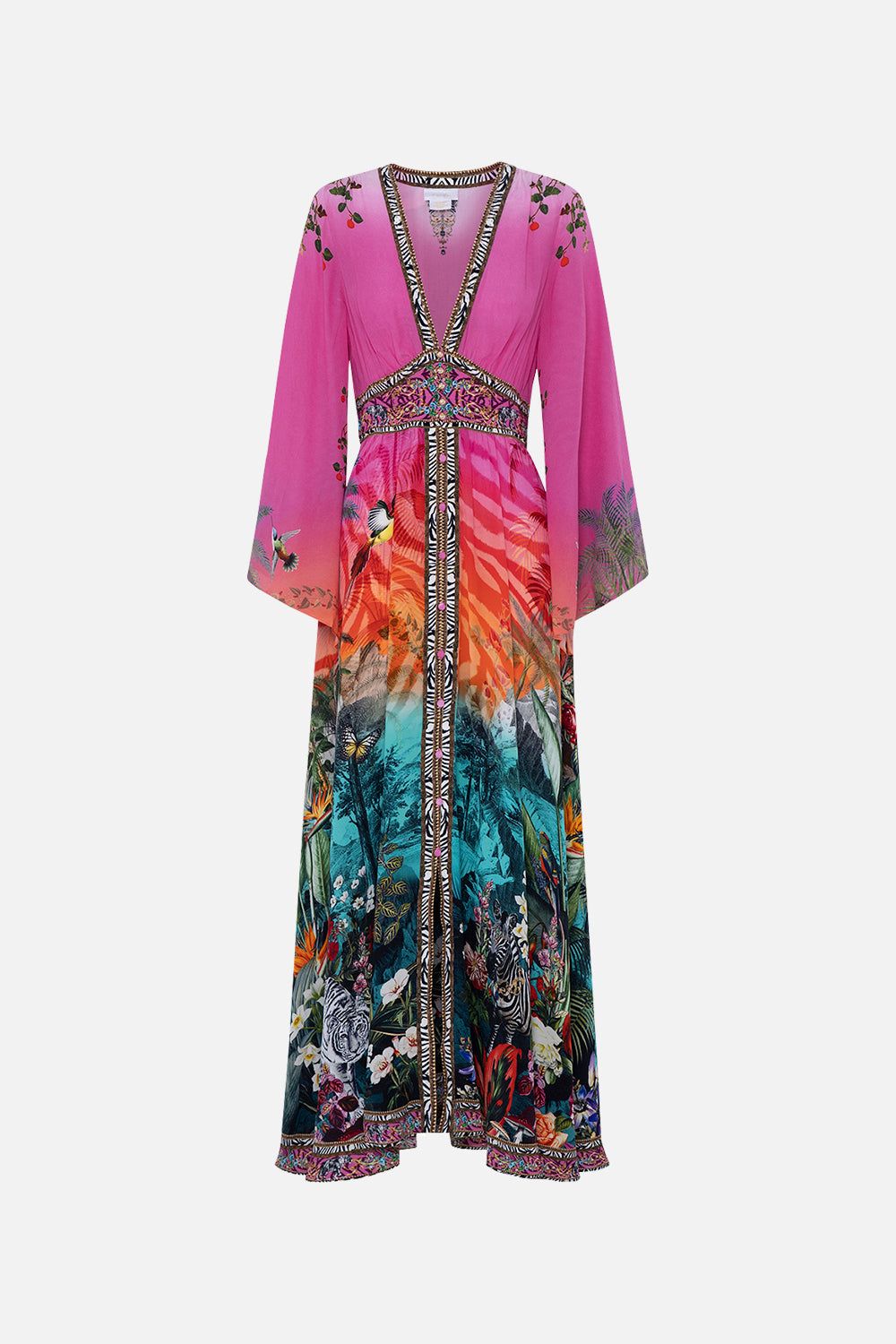 KIMONO SLEEVE DRESS WITH SHIRRING DETAIL UNTAMED RUNAWAY