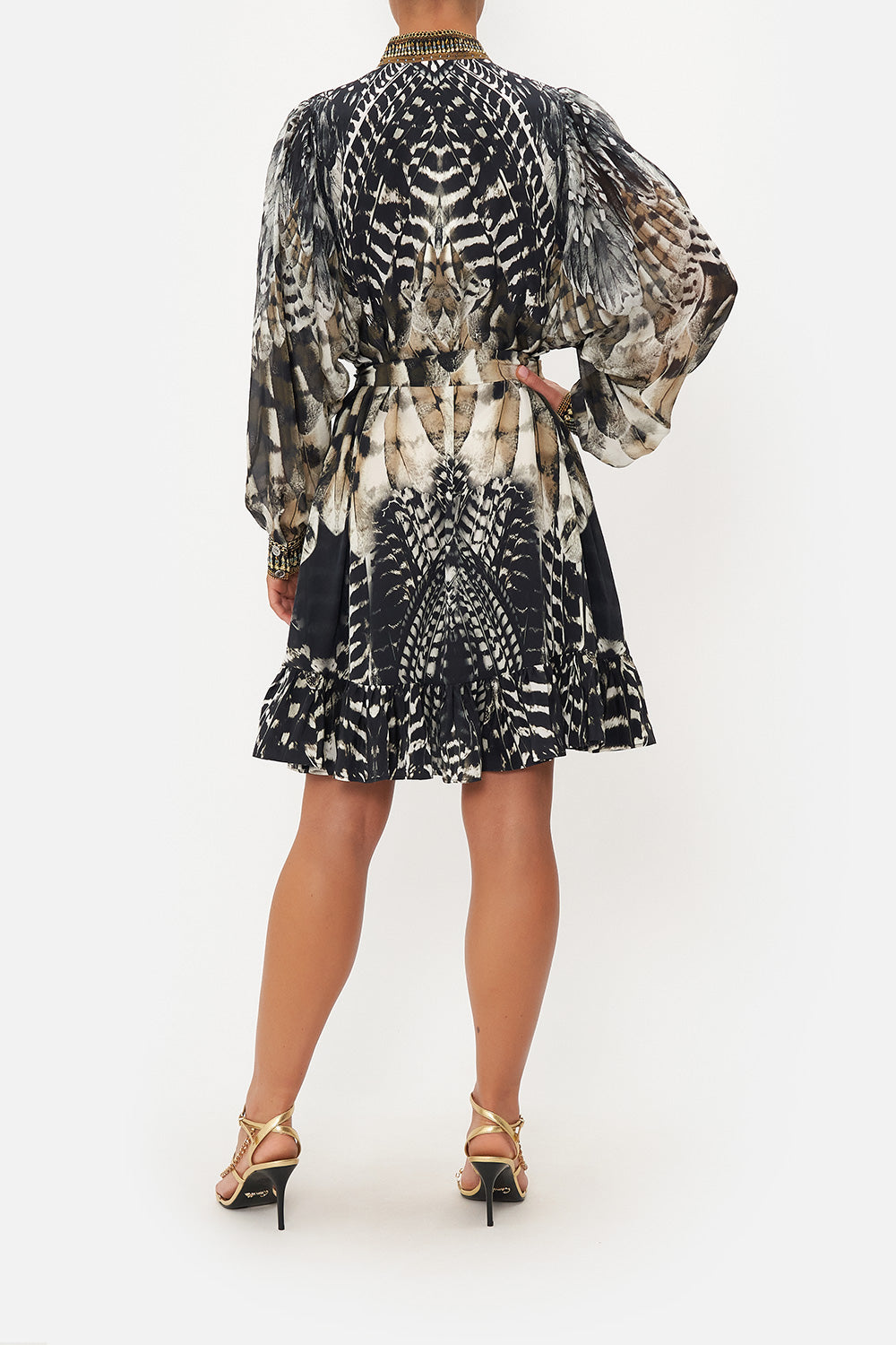 DROP SLEEVE SHIRT DRESS NIGHT OWL