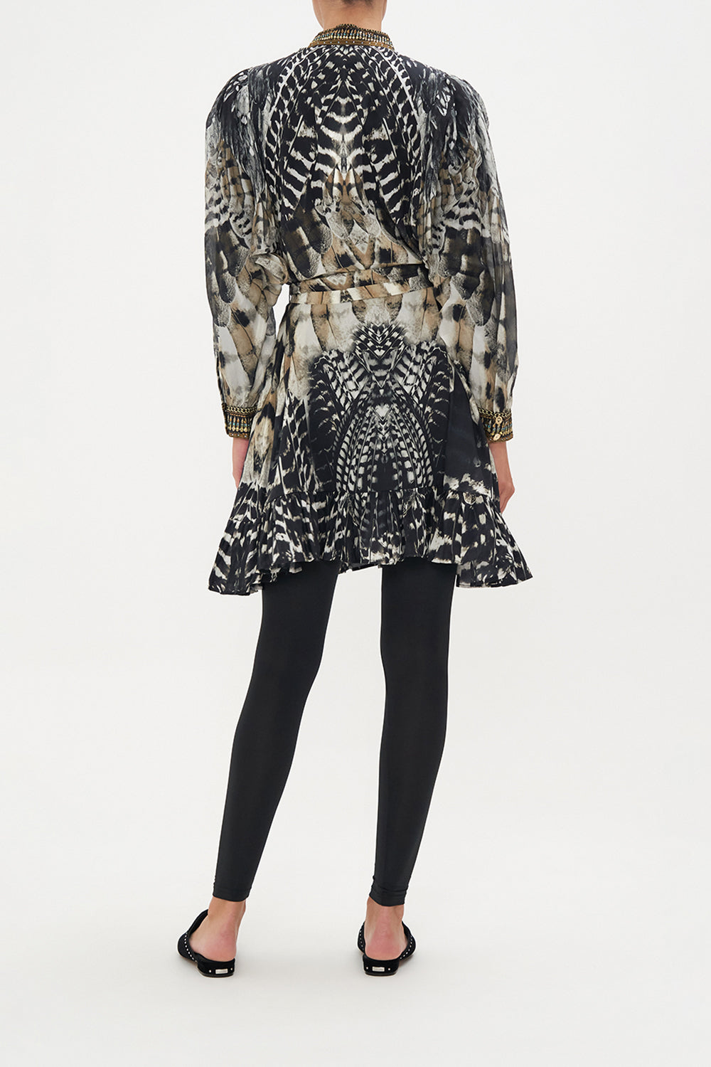 DROP SLEEVE SHIRT DRESS NIGHT OWL