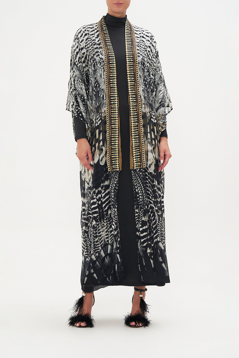 KIMONO LAYER WITH COLLAR NIGHT OWL
