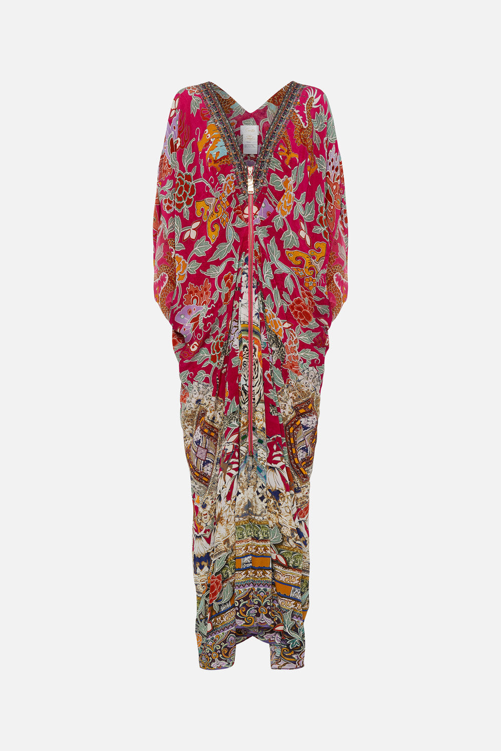 LONG DRAPE DRESS WITH ZIP FRONT TASTE OF TWILIGHT