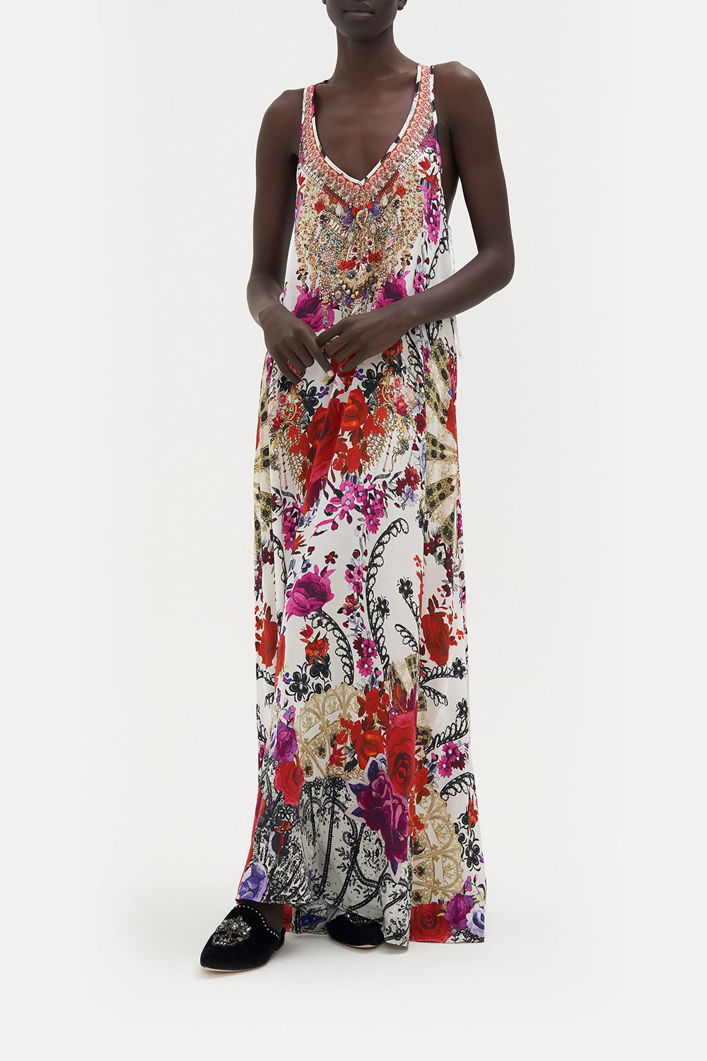 V NECK RACERBACK DRESS REIGN OF ROSES