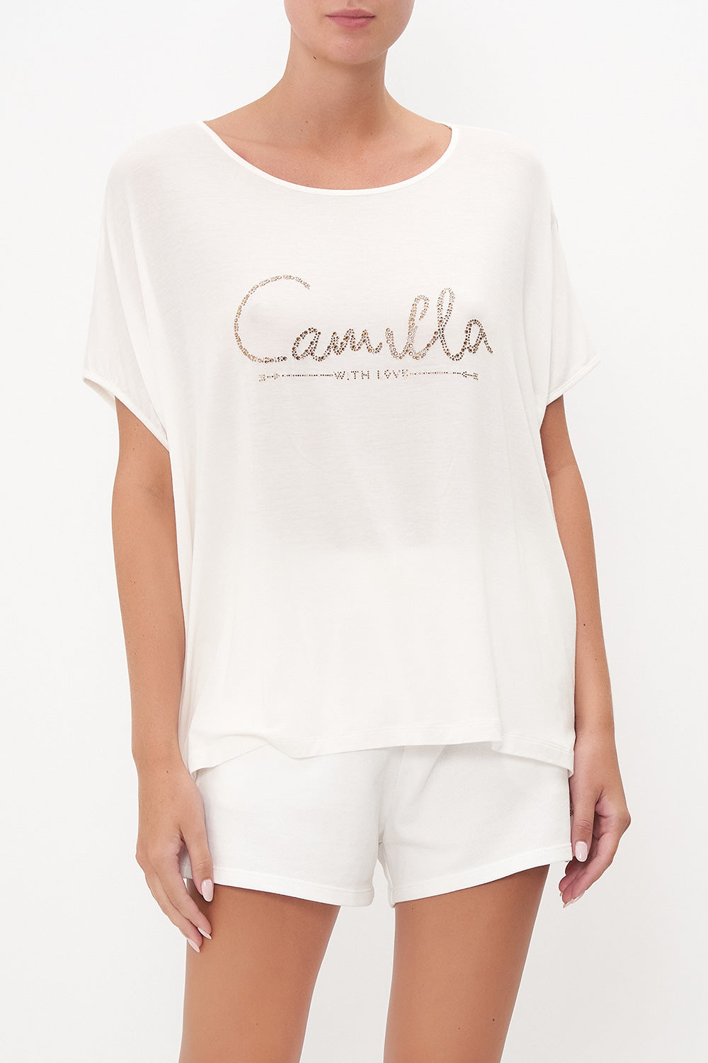 LOOSE FIT ROUND NECK TEE LOGO CAPSULE - SOLID WHITE