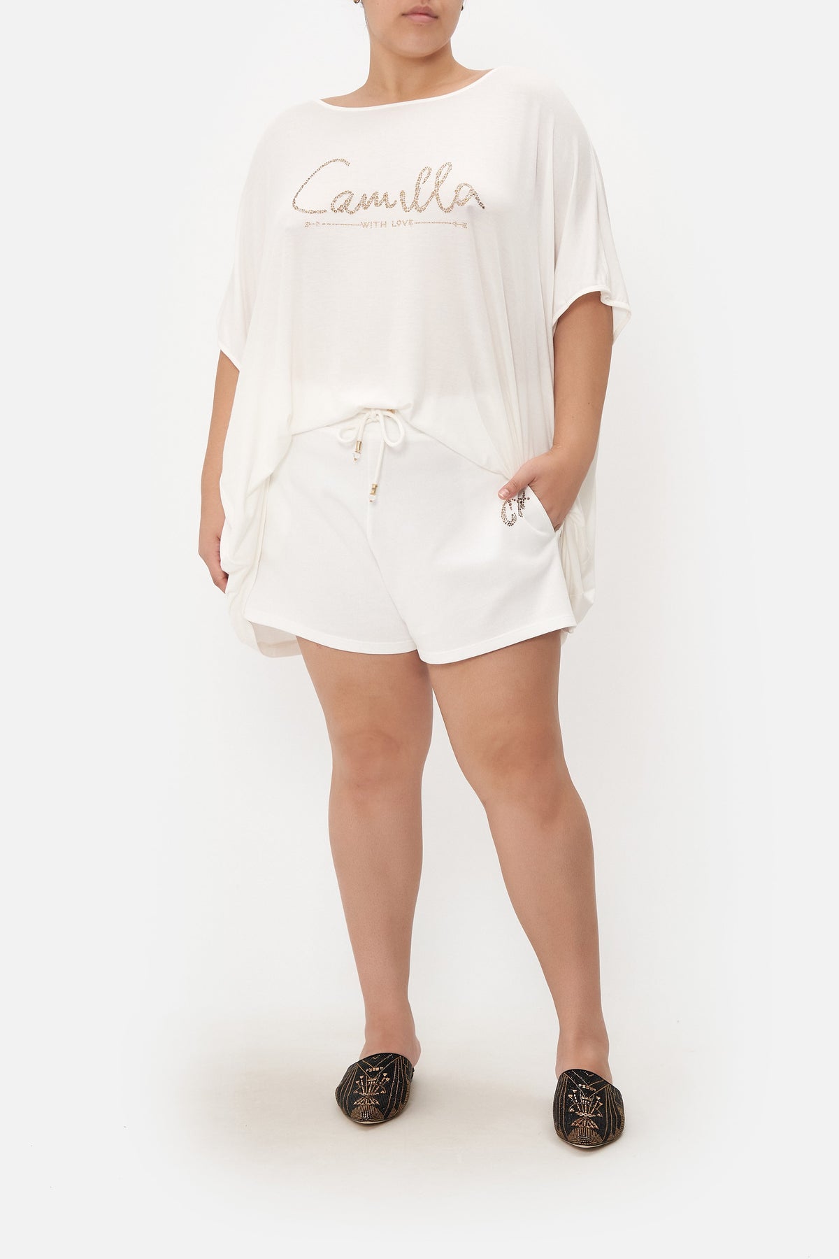 LOOSE FIT ROUND NECK TEE LOGO CAPSULE - SOLID WHITE