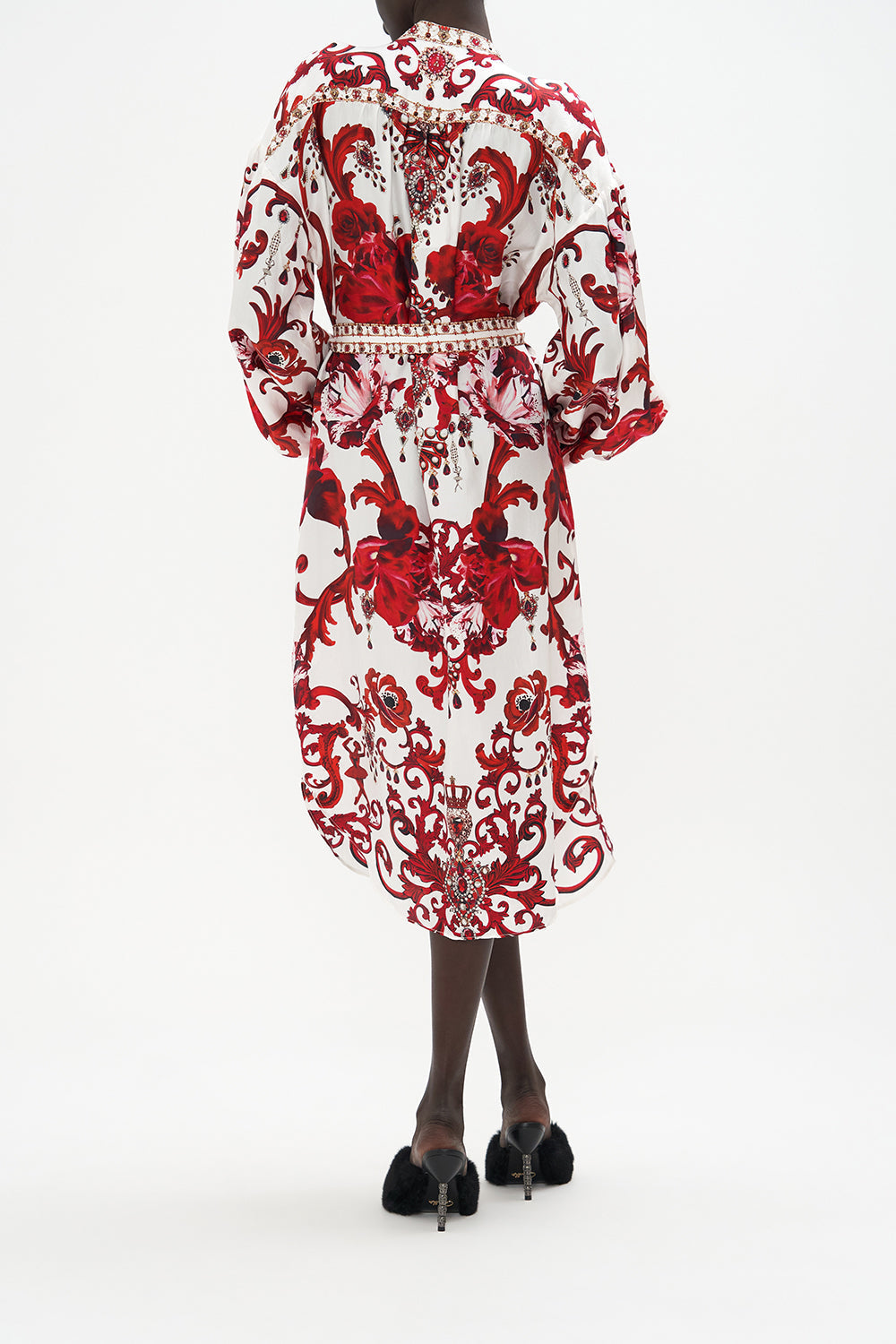 BLOUSON SLEEVE MIDI DRESS CROWN OF THORNS