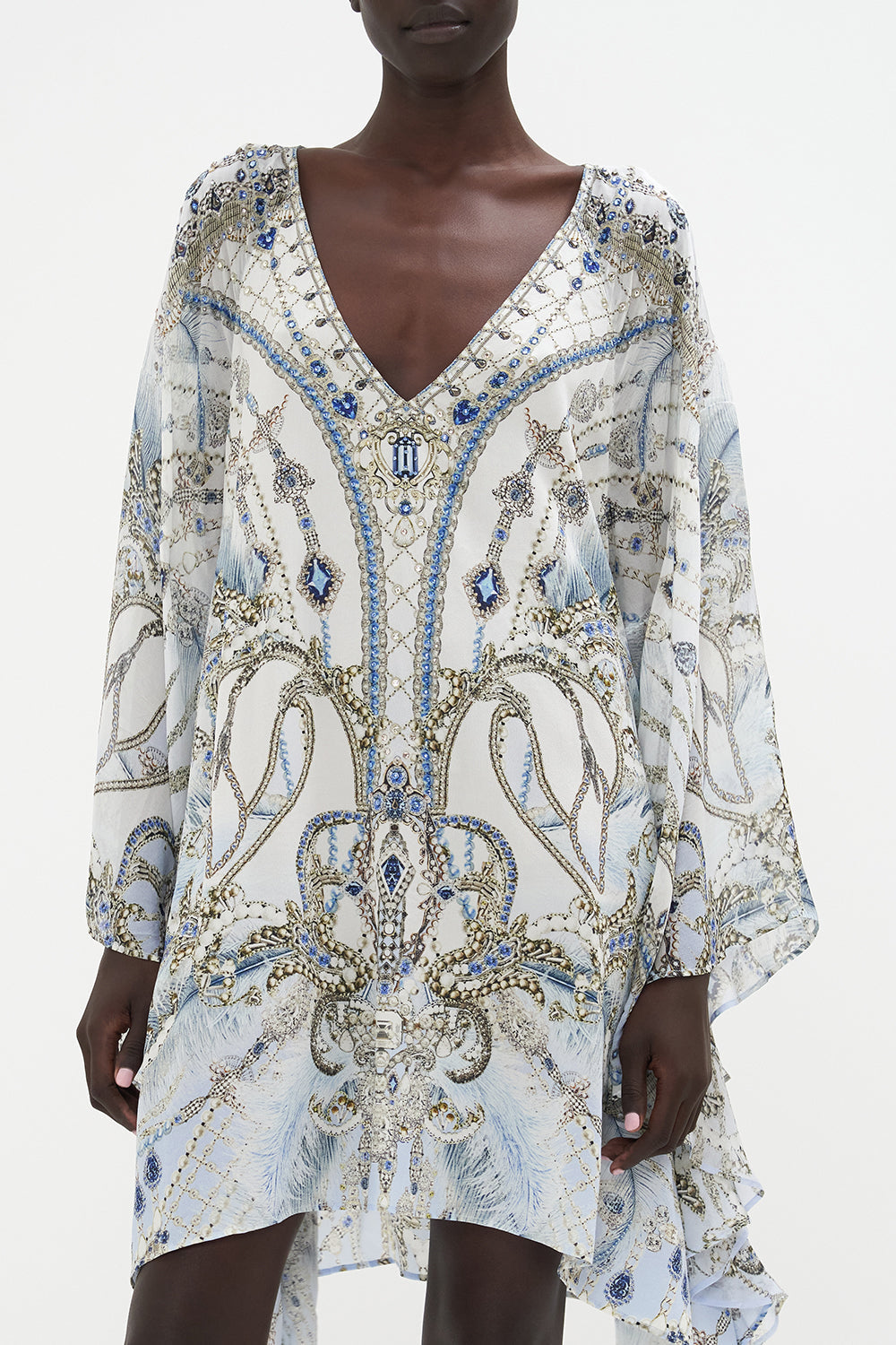 RAGLAN SLEEVE FLARED KAFTAN MOON AND BACK