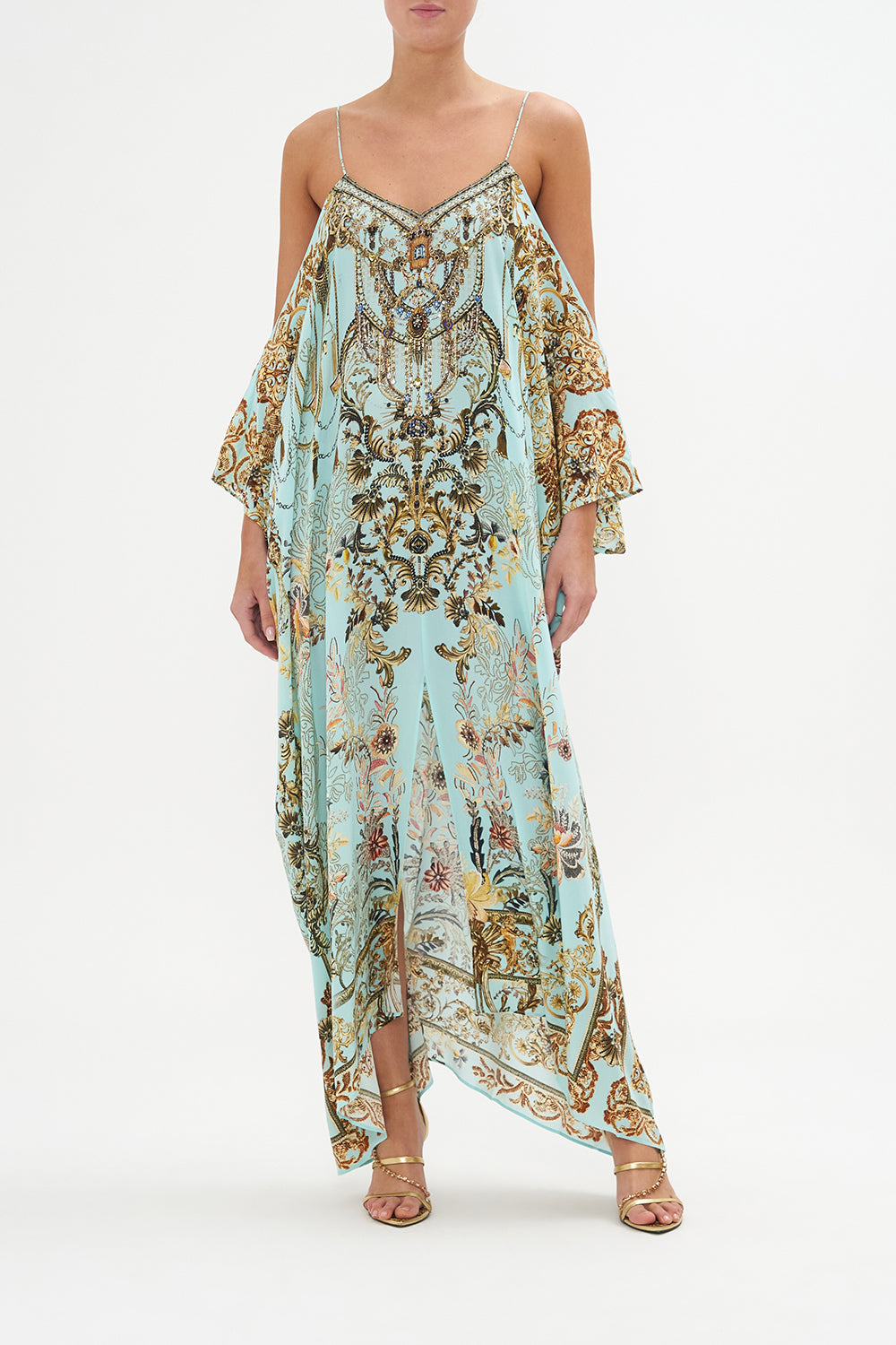 Shoestring Strap Kaftan Adieu Yesterday print by CAMILLA