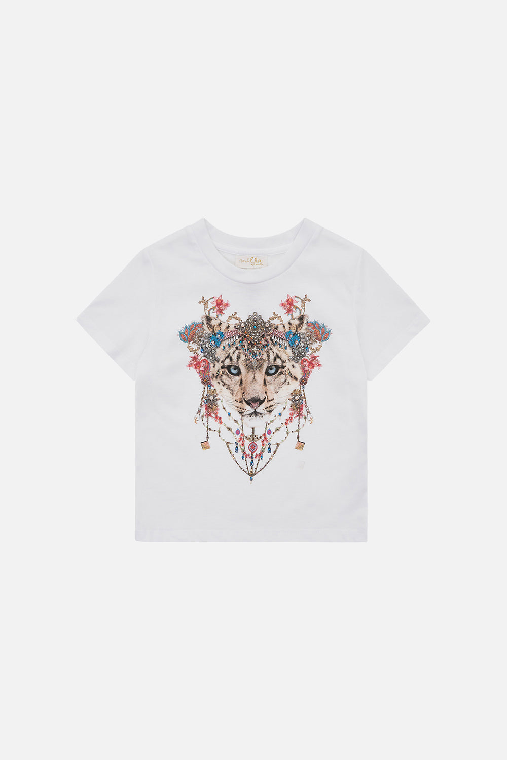 Kids Short Sleeve T-Shirt 4-10 Queen Atlantis print by CAMILLA