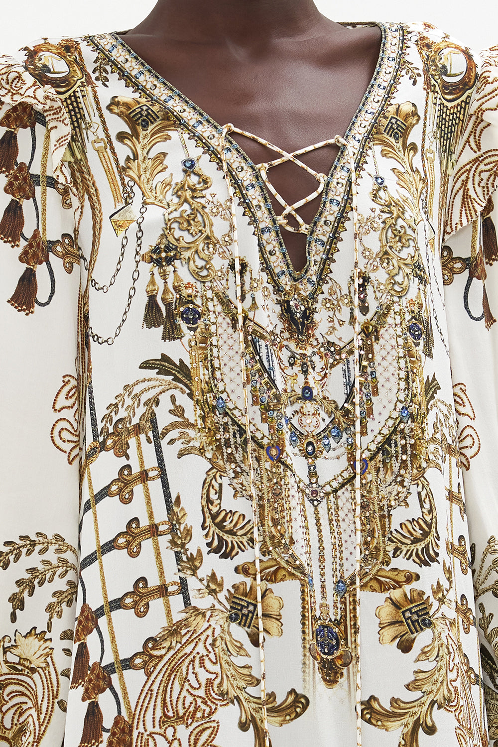 RUFFLE LACE UP DRESS ROAD TO RICHESSE