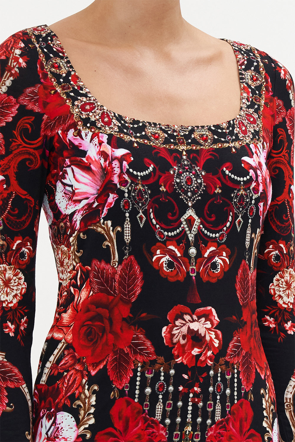 SQUARE NECK JERSEY TOP SISTERHOOD OF THE ROSE