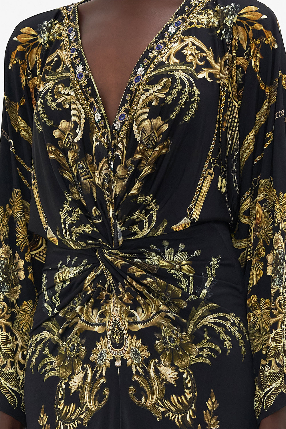 LONG SPLIT FRONT TWIST DRESS THE NIGHT IS NOIR