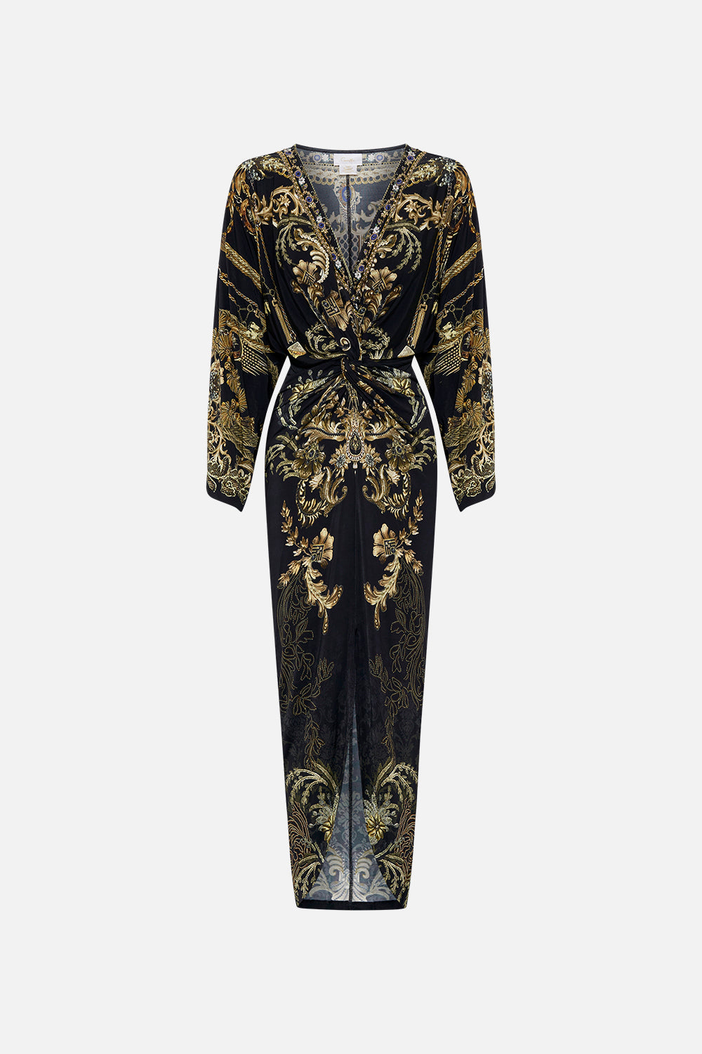 LONG SPLIT FRONT TWIST DRESS THE NIGHT IS NOIR