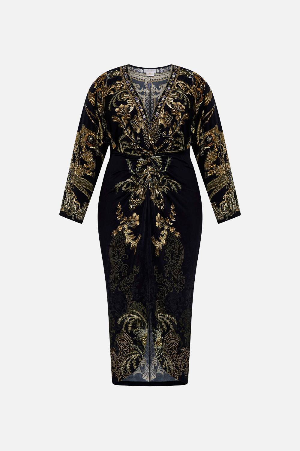 LONG SPLIT FRONT TWIST DRESS THE NIGHT IS NOIR