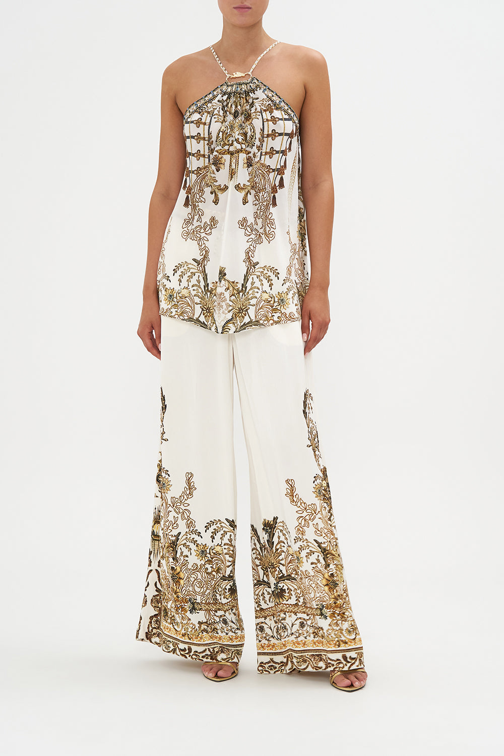 Halter Top With Hardware Road To Richesse print by CAMILLA