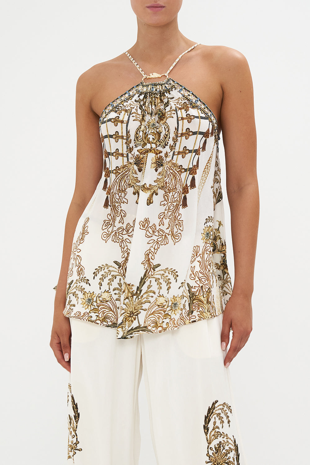 HALTER TOP WITH HARDWARE ROAD TO RICHESSE