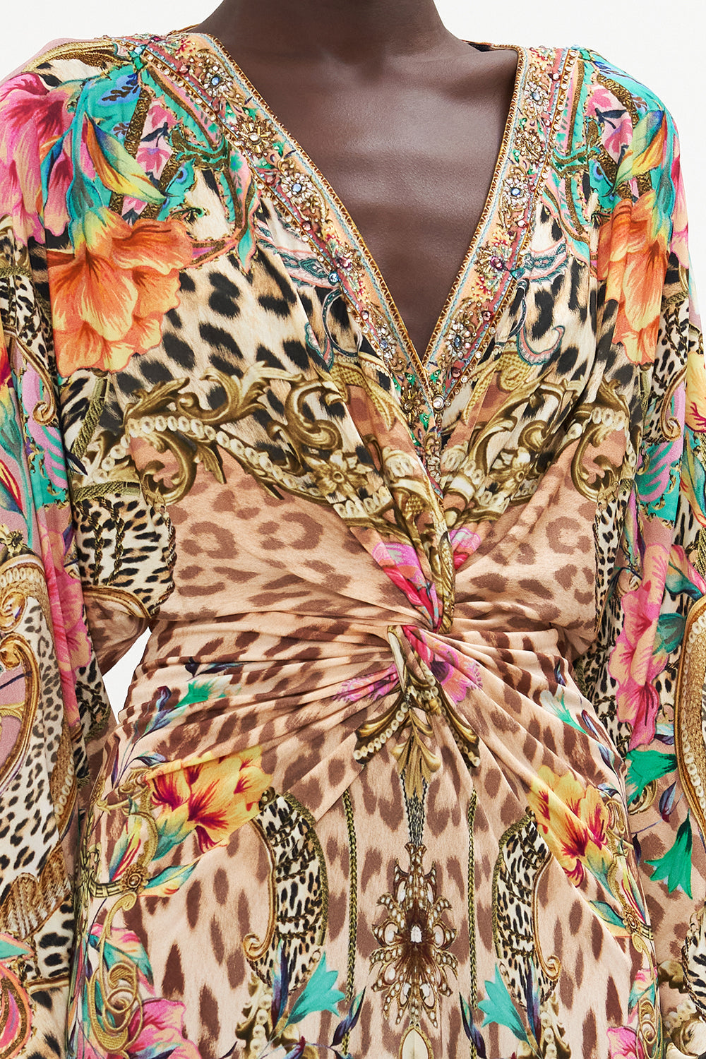 LONG SPLIT FRONT TWIST DRESS QUEEN ATLANTIS