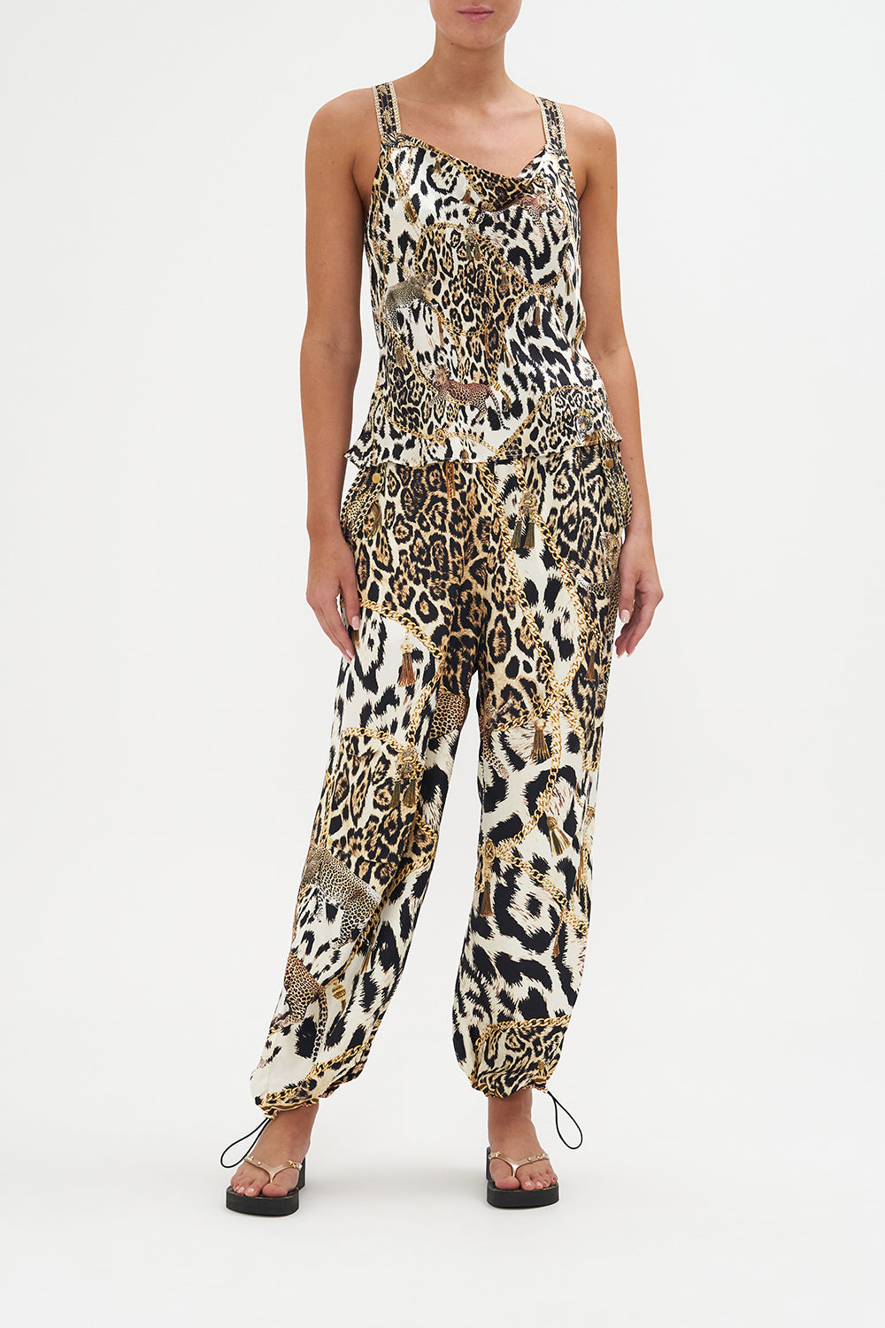 Bias Slip Tank With Wide Straps Role Call print by CAMILLA