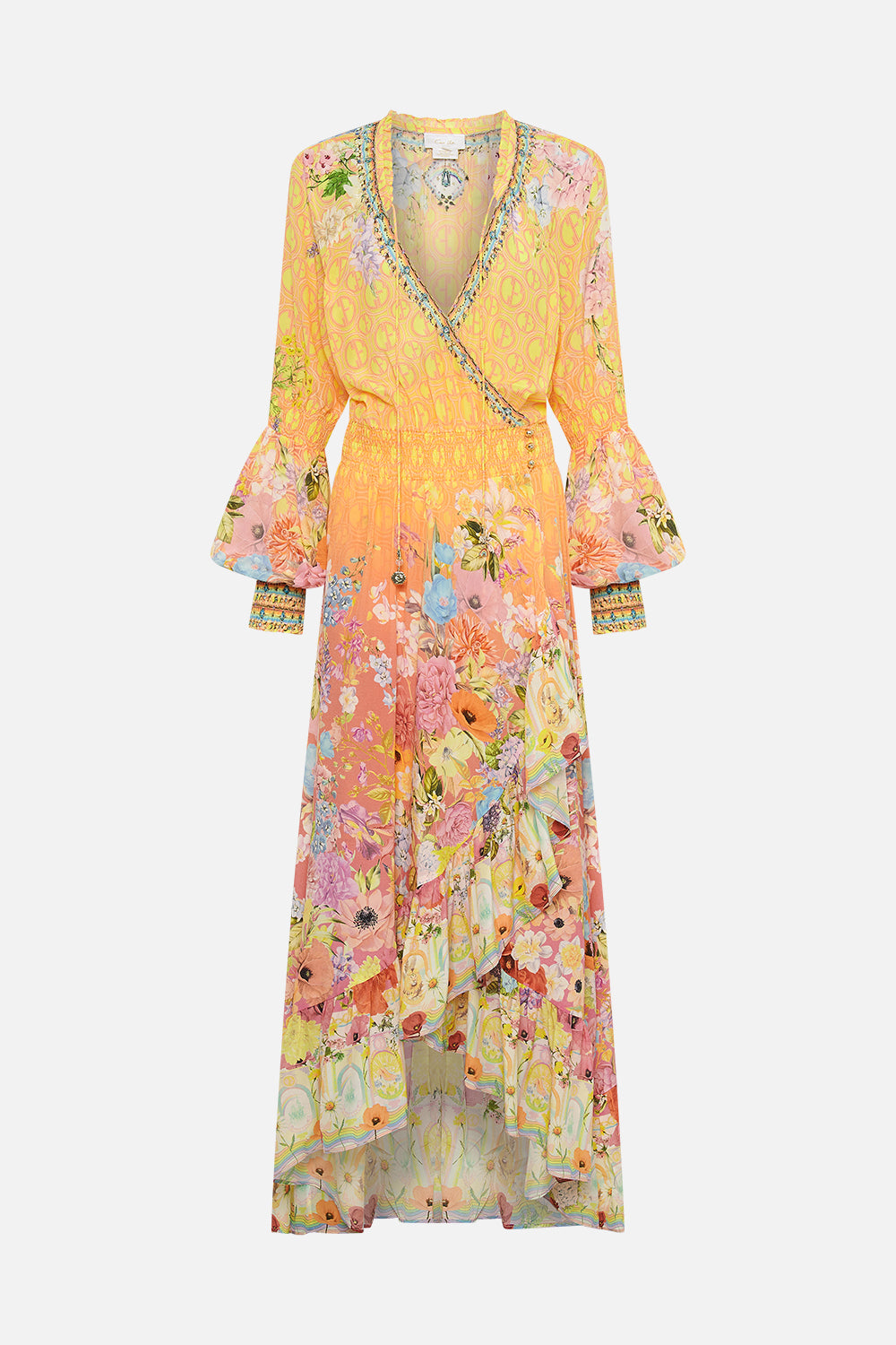 BLOUSON SLEEVE WRAP DRESS SOLAR FLARE