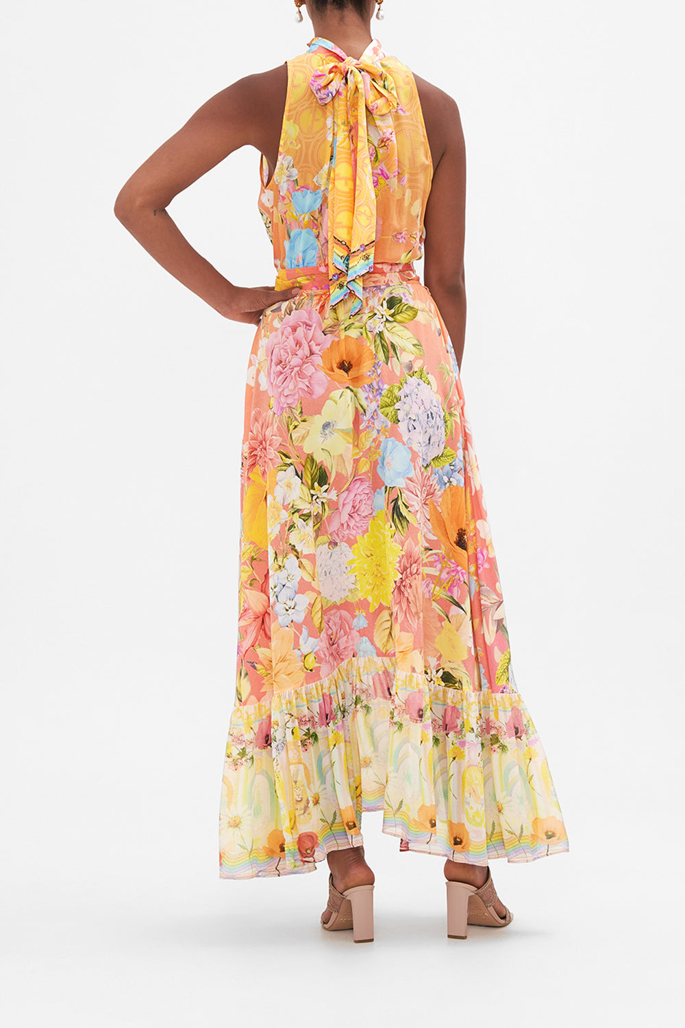 NECKTIE DRESS WITH ELASTICATED WAIST SOLAR FLARE