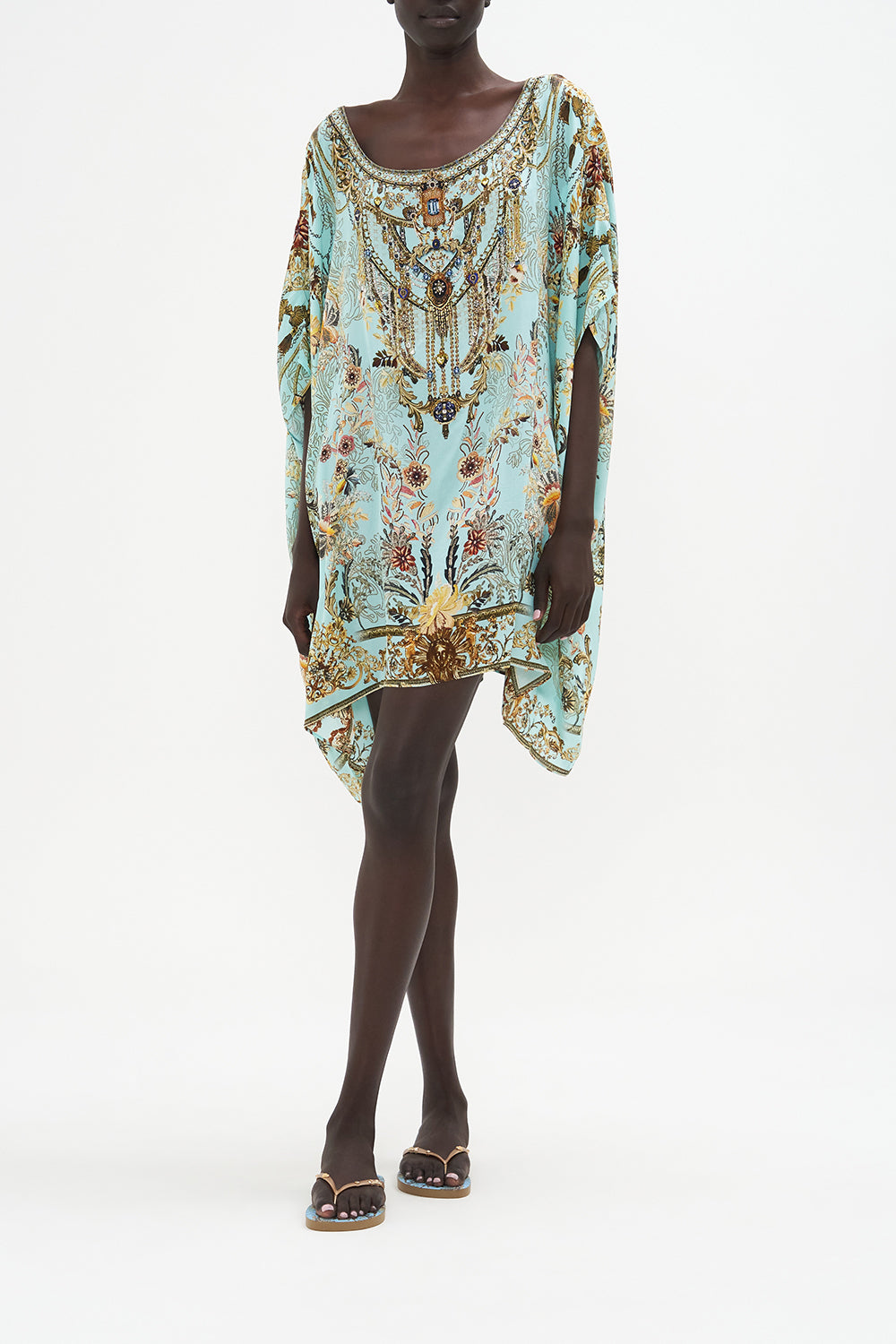 Short Round Neck Kaftan Adieu Yesterday print by CAMILLA