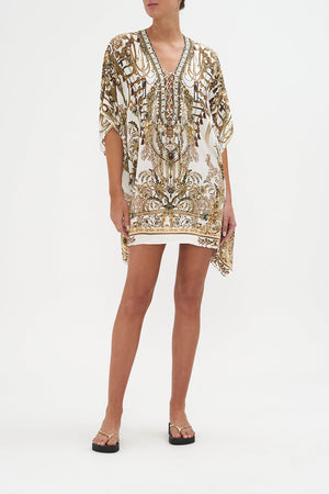 Short Lace Up Kaftan Road To Richesse print by CAMILLA