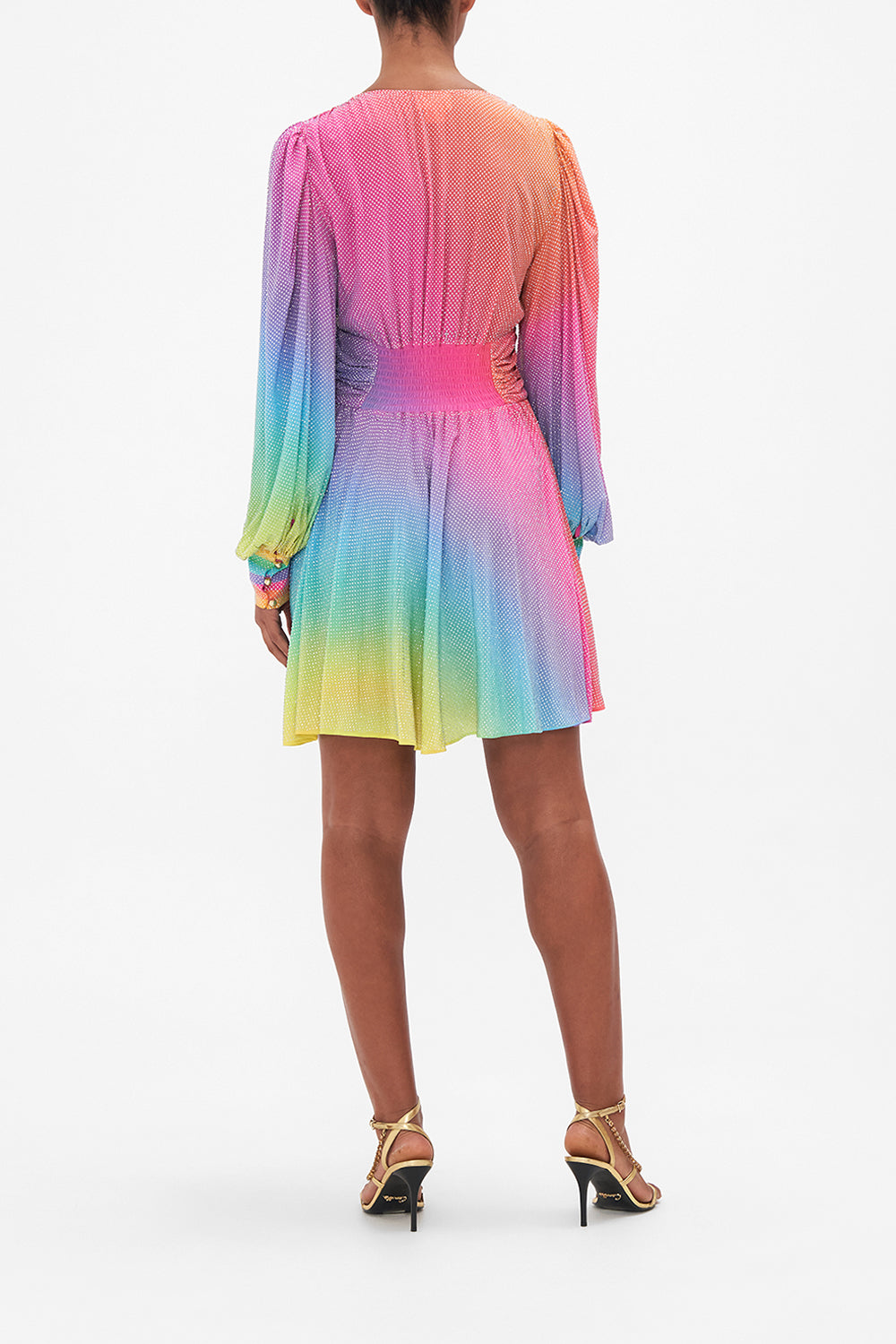 LUXE SHORT DRESS WITH BLOUSON SLEEVE DANCING WITH DESTINY