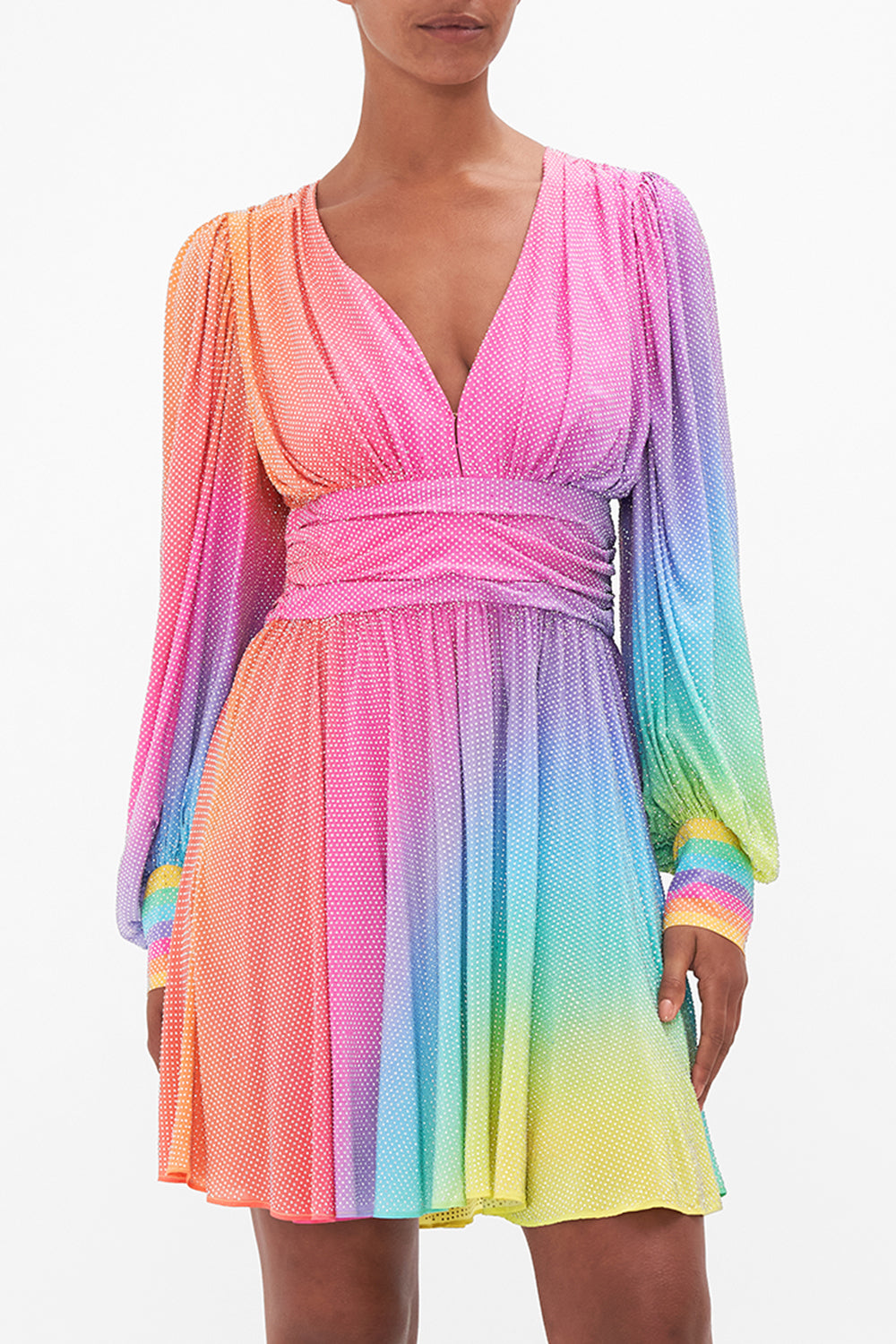 LUXE SHORT DRESS WITH BLOUSON SLEEVE DANCING WITH DESTINY