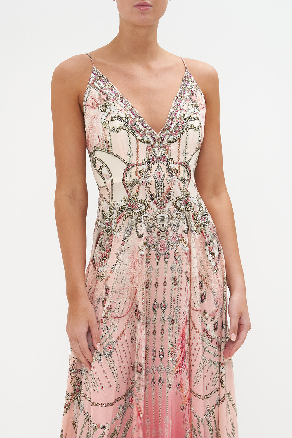 ROULEEUX STRAP V-NECK MIDI DRESS STARSHIP SISTAS