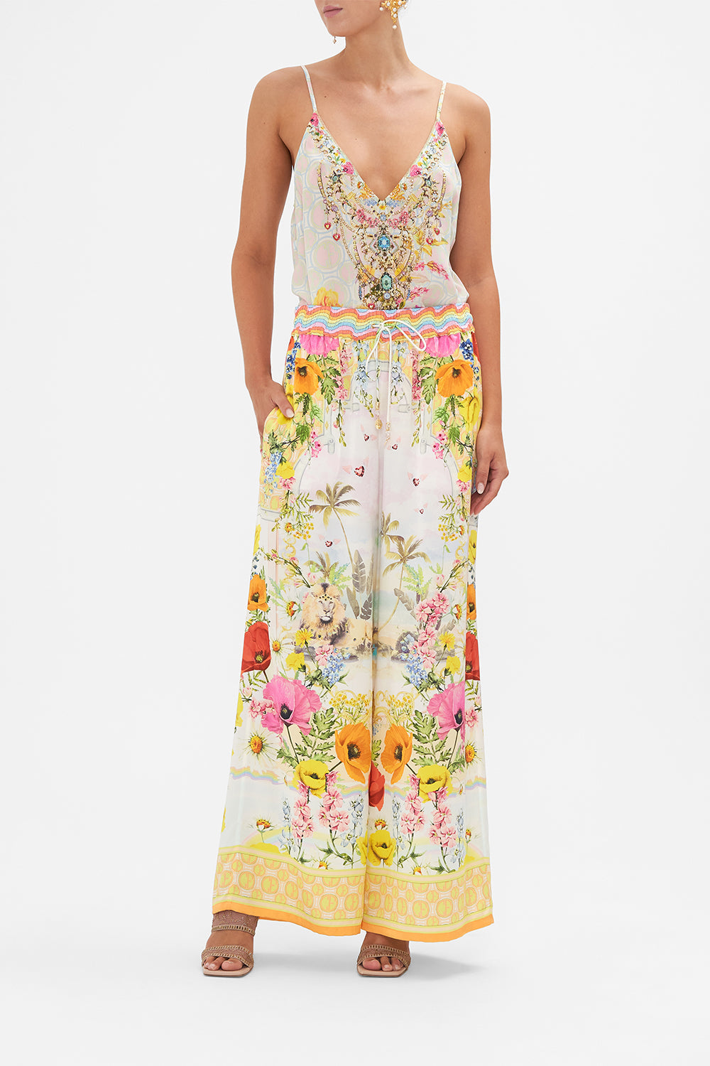 Straight Leg Pant Sunlight Symphony print by CAMILLA