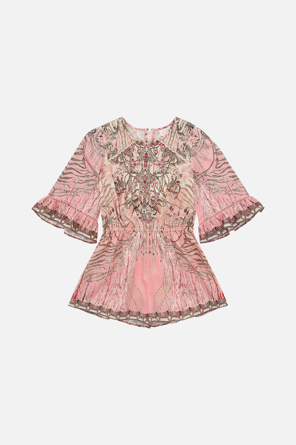 Kids Playsuit With Trim 12-14 Starship Sistas print by CAMILLA